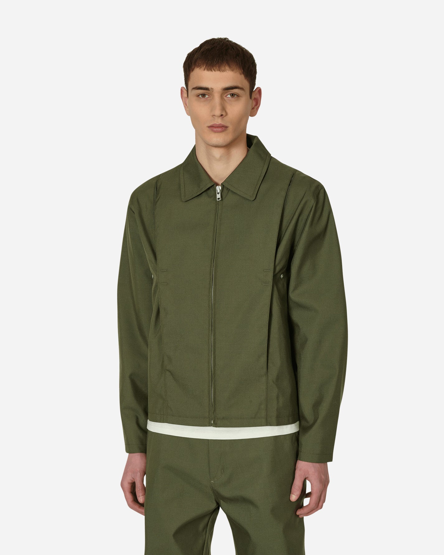 AFFXWRKS Pleat Bomber Green Ripstop Coats and Jackets Jackets SS23OW04 GREEN