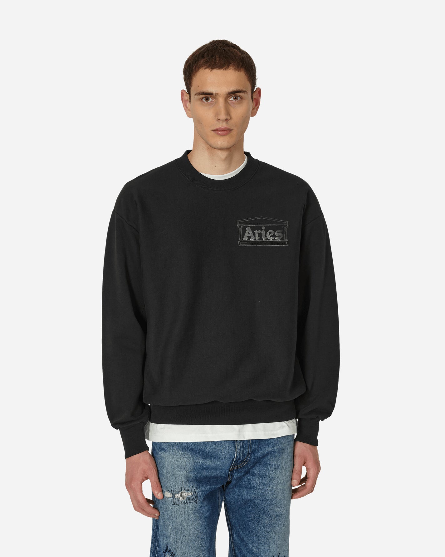 Aries Premium Temple Sweatshirt Black Knitwears Sweaters COAR20000 BLK