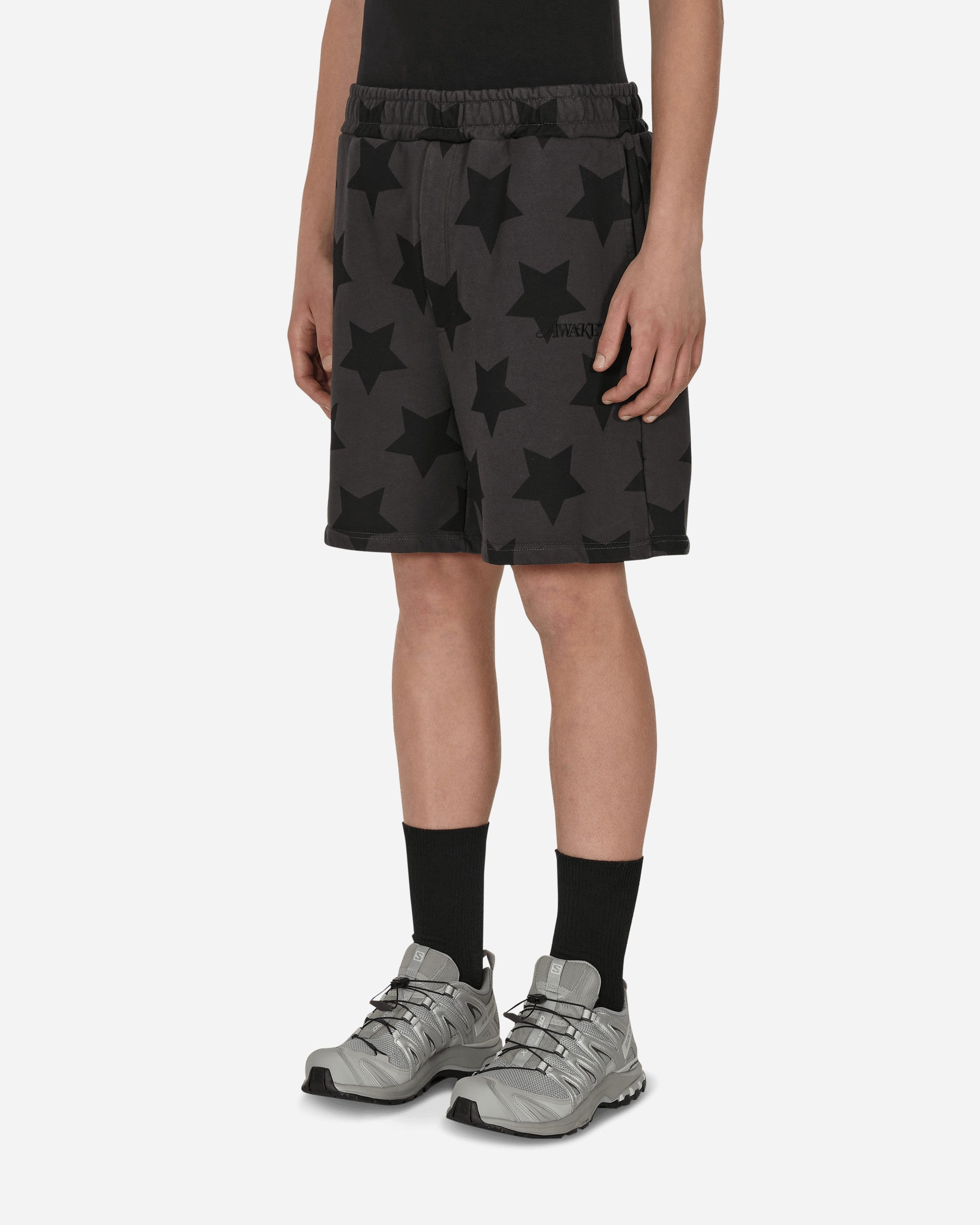 Awake NY Stars Sweatshorts Charcoal/Black Shorts Sweatshorts AWK-SP22-SH001 CHARCOALBLACK