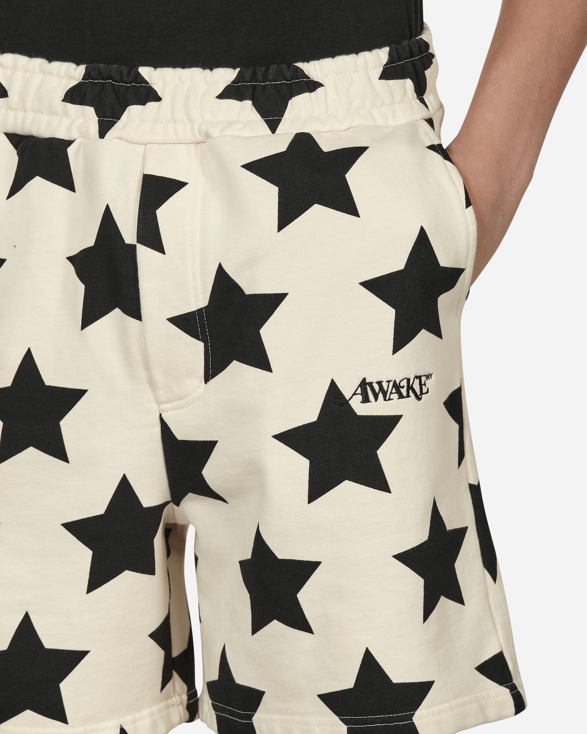 Awake NY Stars Sweatshorts Ivory/Black Shorts Sweatshorts AWK-SP22-SH001 IVORYBLACK