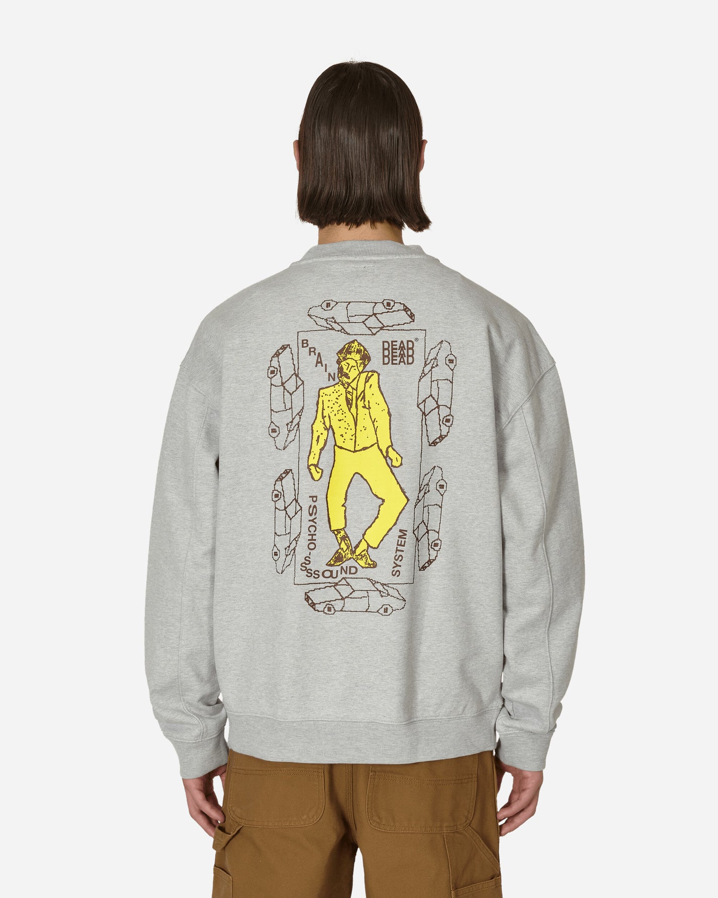 Brain Dead Progressive Artistry Crewneck Sweatshirt Heather Grey Sweatshirts Crewneck BDP23T10002865 GY07