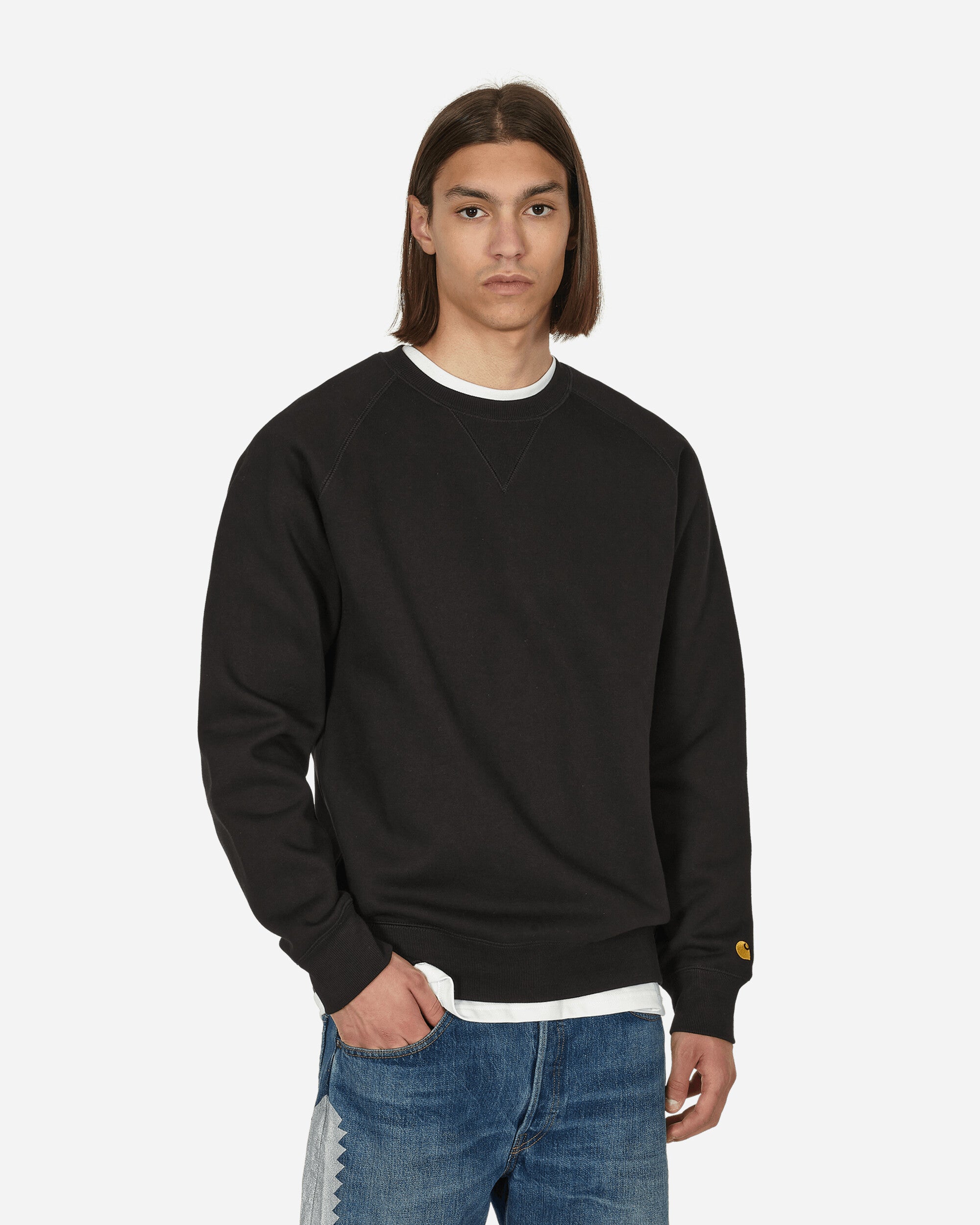 Carhartt WIP Chase Sweat Black/Gold Sweatshirts Crewneck I026383 00FXX