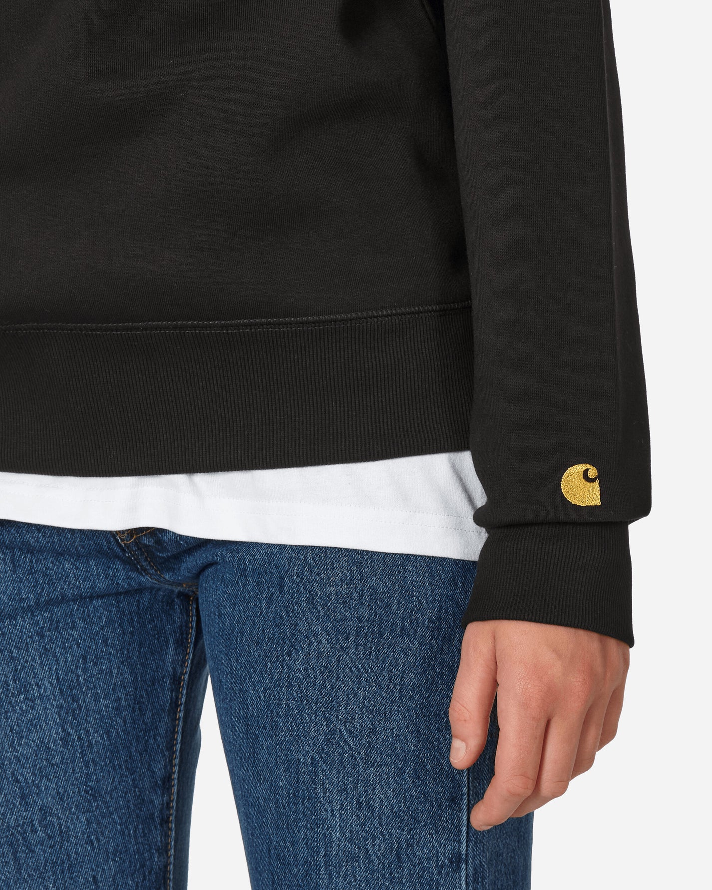 Carhartt WIP Chase Sweat Black/Gold Sweatshirts Crewneck I026383 00FXX