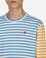 Comme Des Garçons Play Mens T-Shirt Knit Blue Yellow T-Shirts Longsleeve P1T318 1