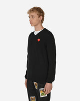 Comme Des Garçons Play Small Heart Vneck Knitwear Black Knitwears Sweaters P1N082 2