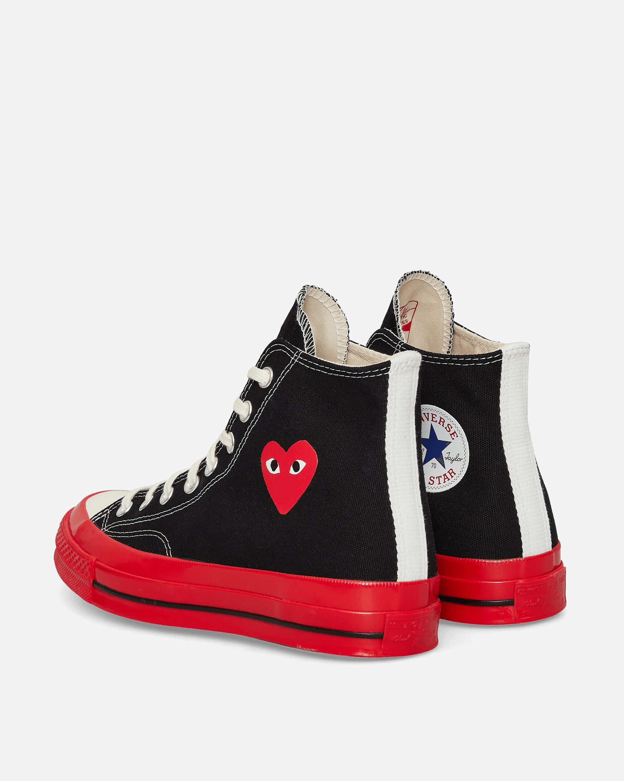 Comme Des Garçons Play Ct70 Hi Top Red Sole Black Sneakers High P1K124  1