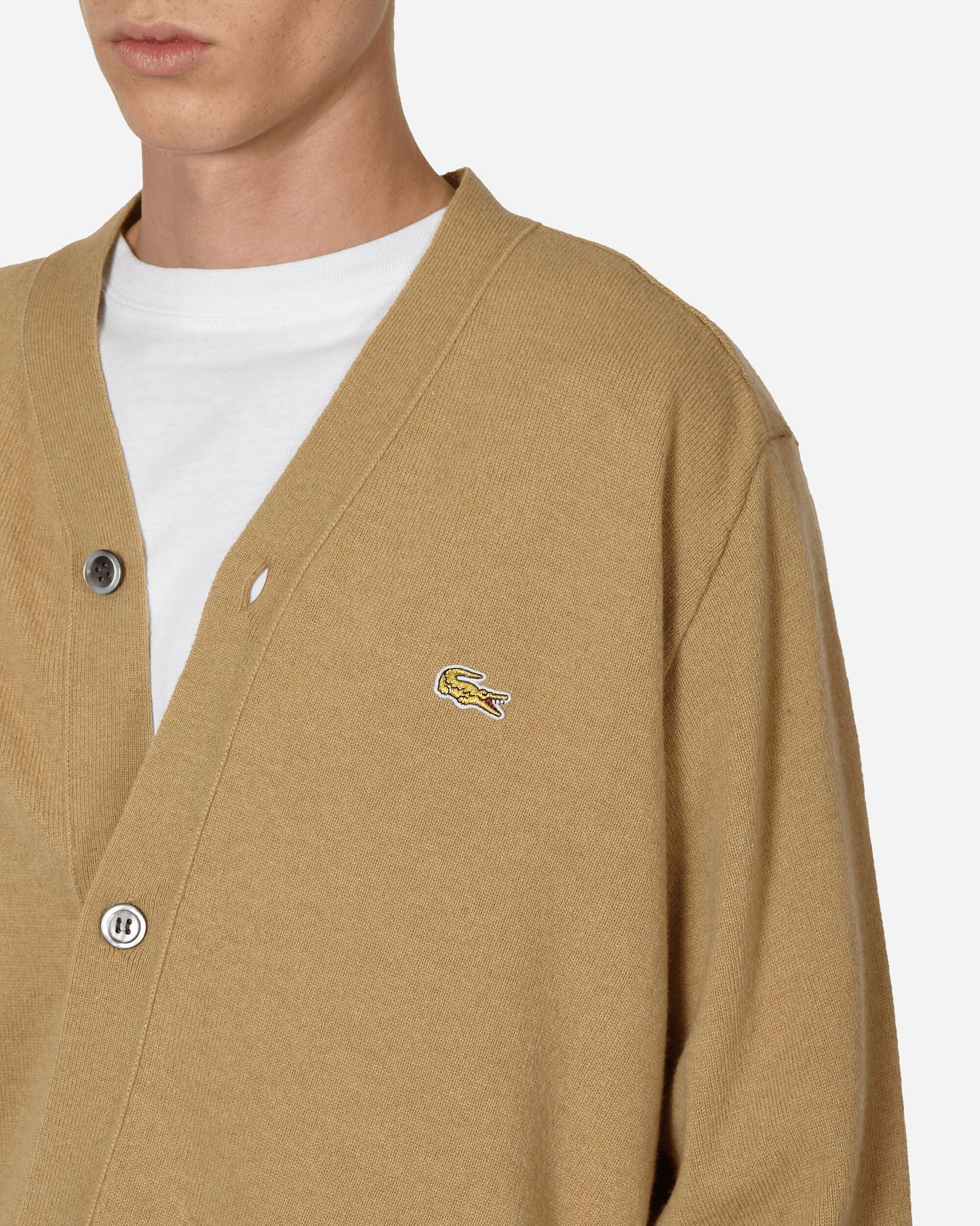 Comme Des Garçons Shirt Mens Cardigan Sweater Knit X Lacoste Camel Knitwears Cardigans FL-N005-W23 2