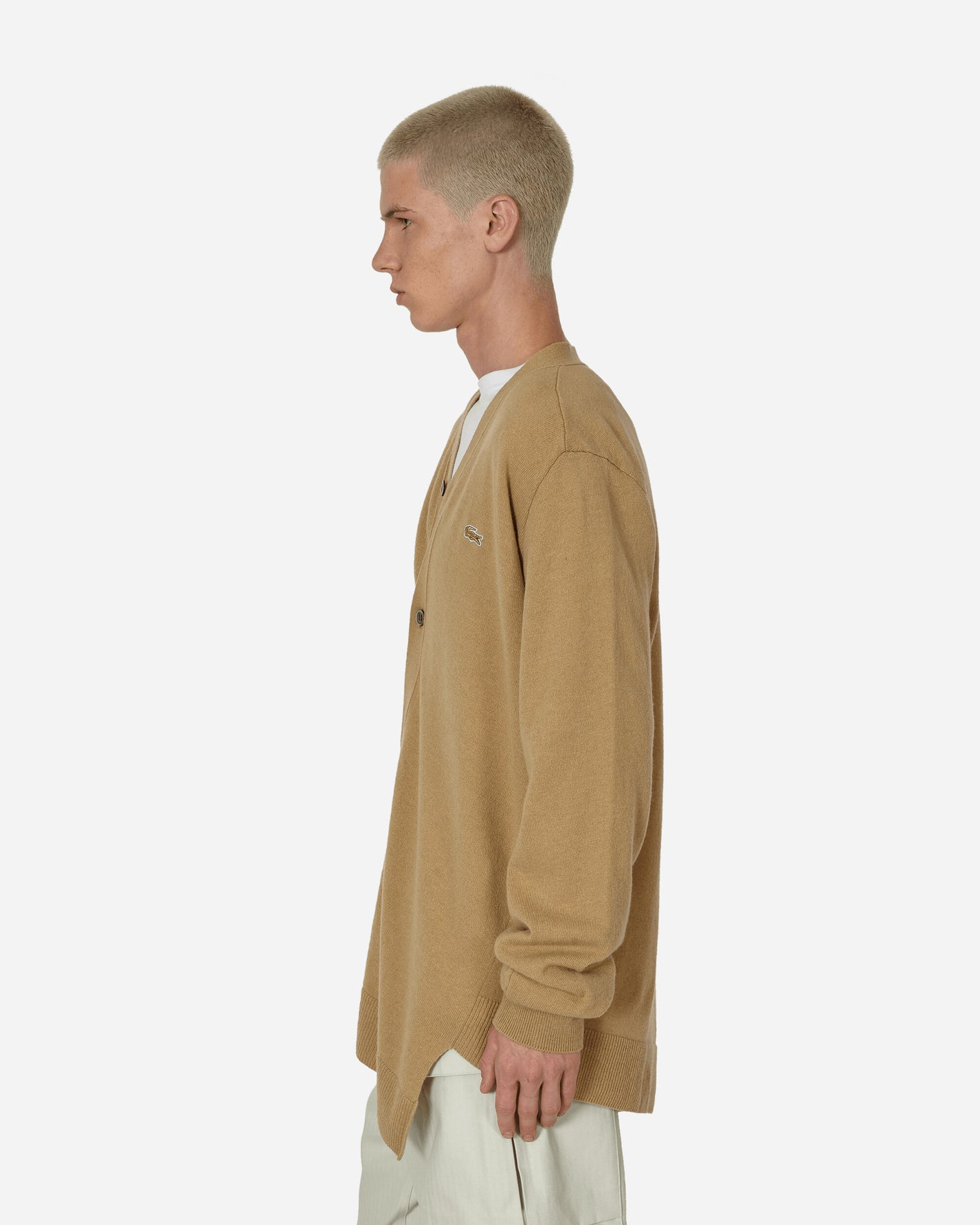 Comme Des Garçons Shirt Mens Cardigan Sweater Knit X Lacoste Camel Knitwears Cardigans FL-N005-W23 2