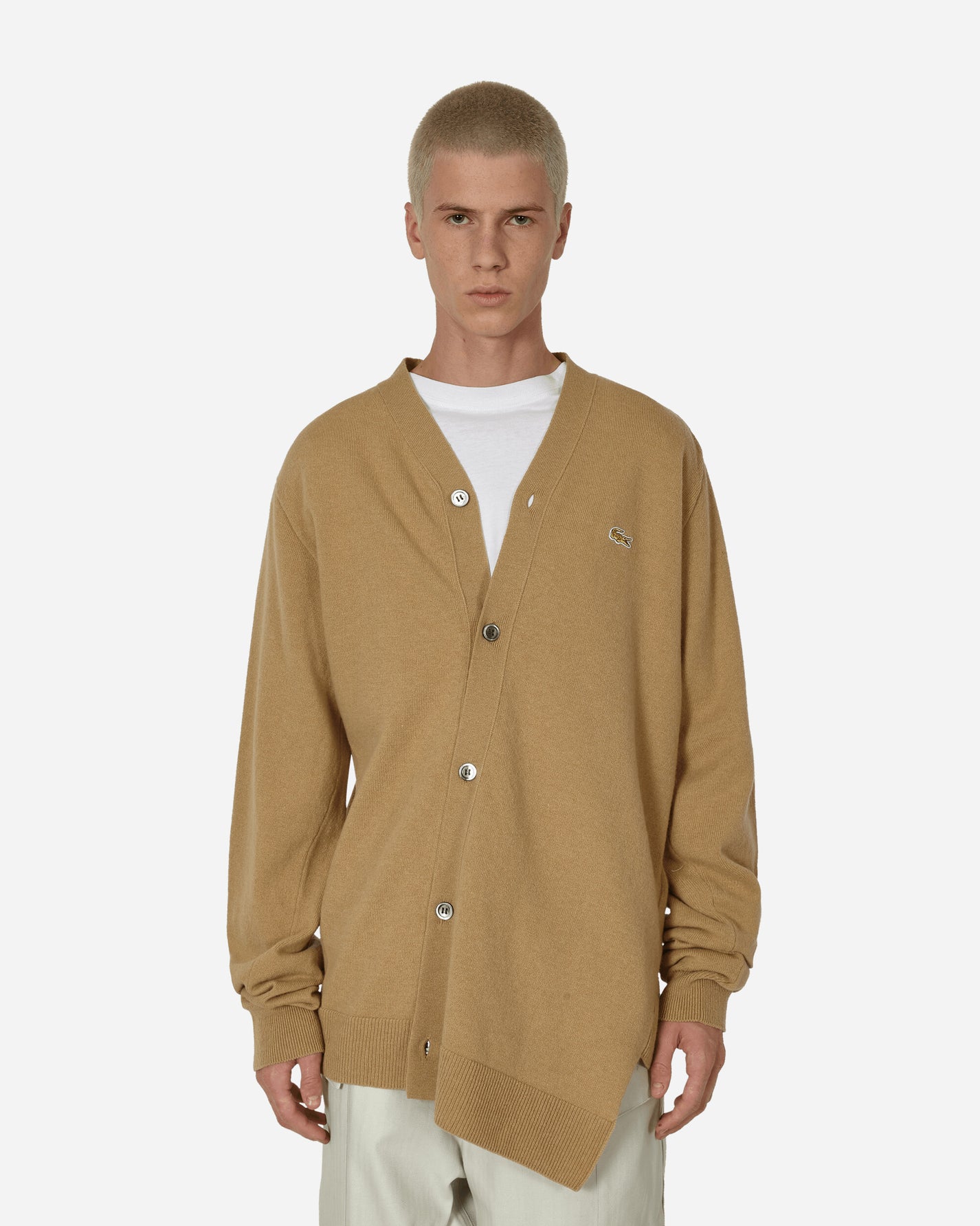 Comme Des Garçons Shirt Mens Cardigan Sweater Knit X Lacoste Camel Knitwears Cardigans FL-N005-W23 2