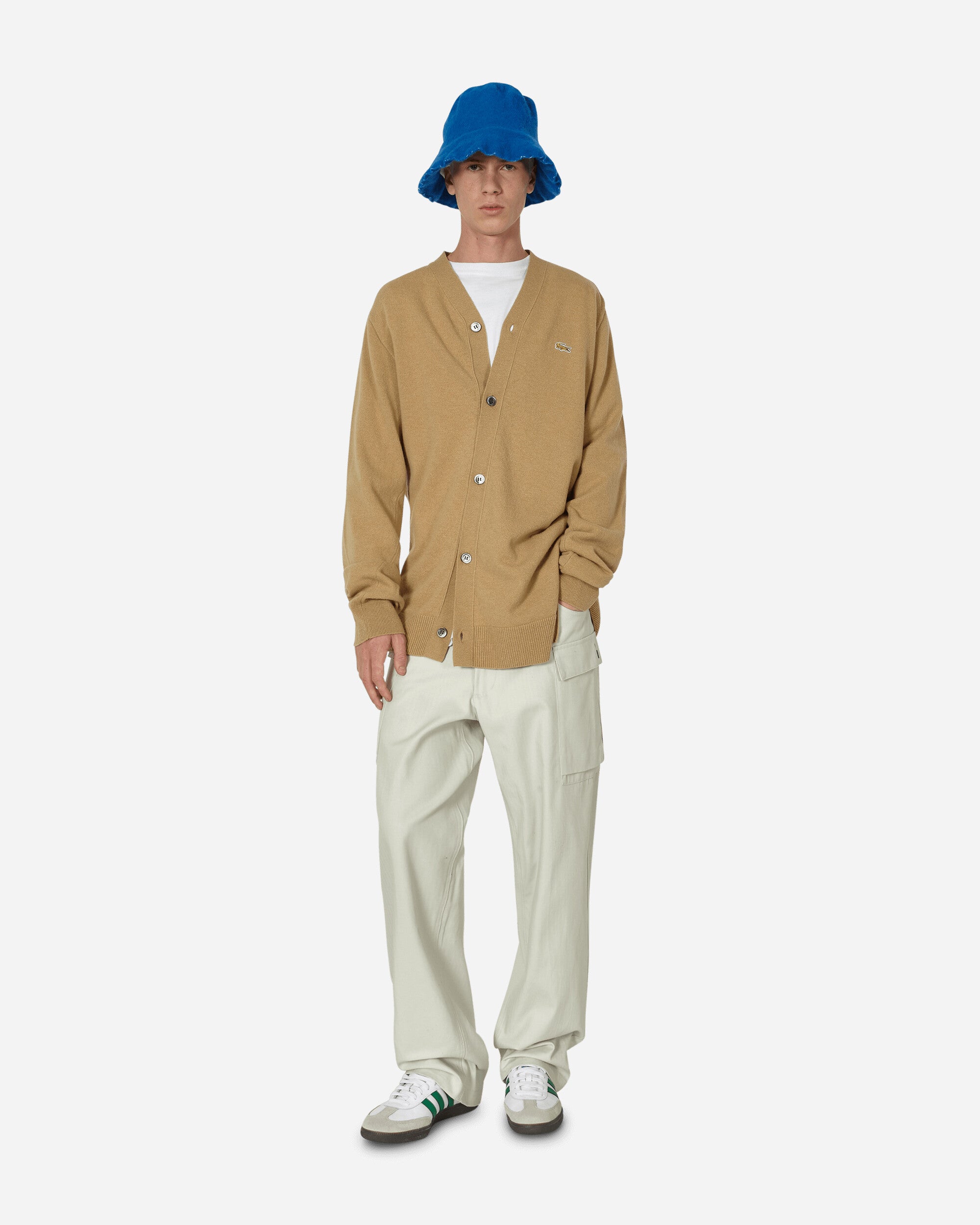 Comme Des Garçons Shirt Mens Cardigan Sweater Knit X Lacoste Camel Knitwears Cardigans FL-N005-W23 2