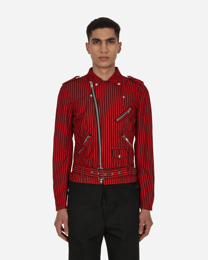 Comme Des Garçons Shirt Jacket Woven Stripes Red Coats and Jackets Jackets FI-J002 1