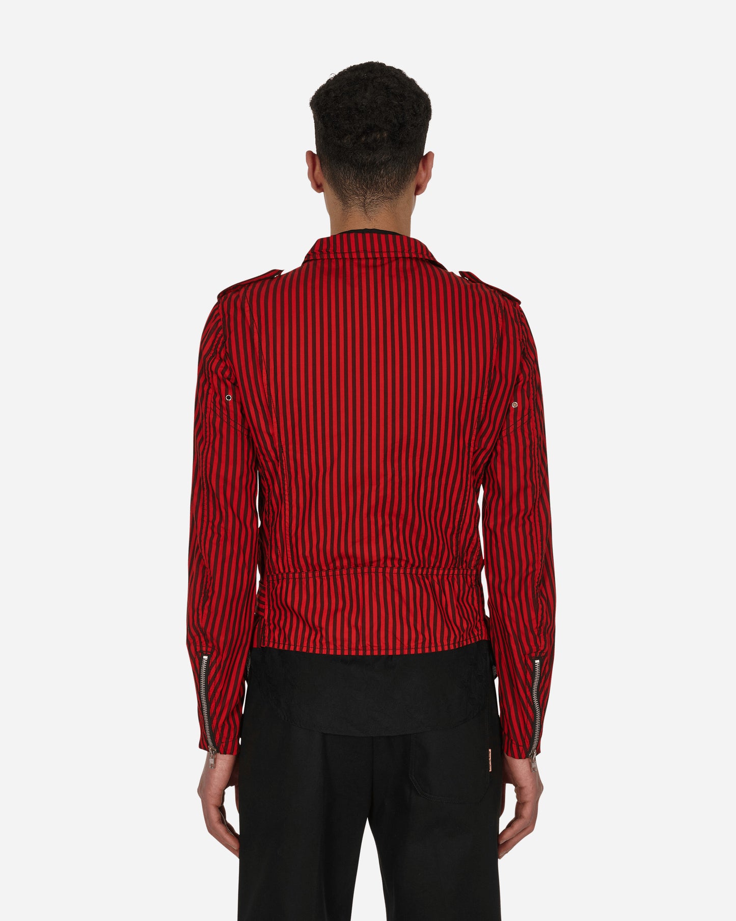 Comme Des Garçons Shirt Jacket Woven Stripes Red Coats and Jackets Jackets FI-J002 1