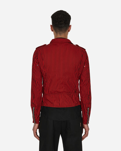 Comme Des Garçons Shirt Jacket Woven Stripes Red Coats and Jackets Jackets FI-J002 1