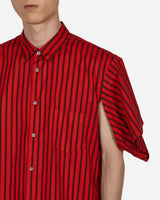 Comme Des Garçons Shirt Shirt Woven Stripes Red Shirts Longsleeve FI-B022 1