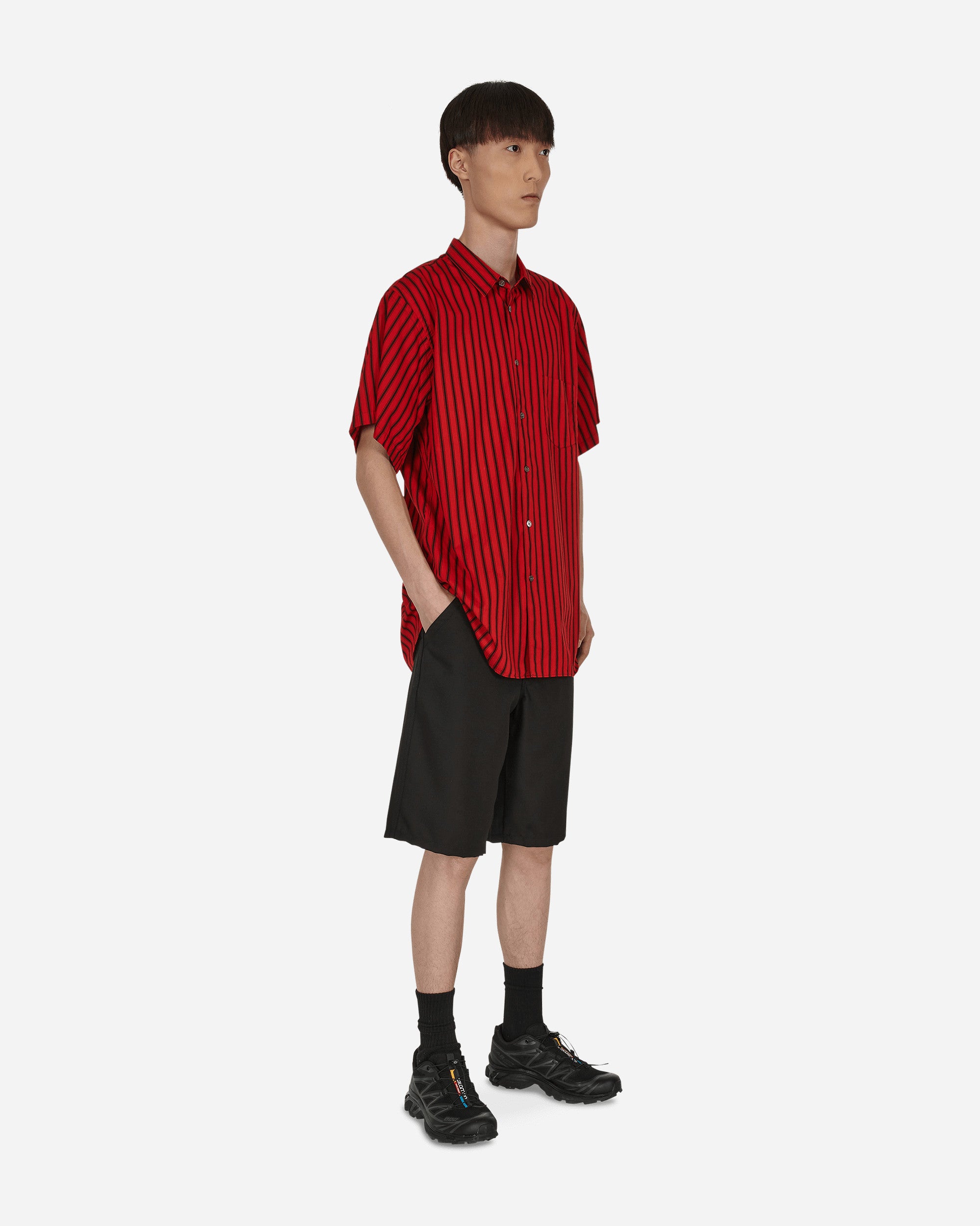 Comme Des Garçons Shirt Shirt Woven Stripes Red Shirts Longsleeve FI-B022 1