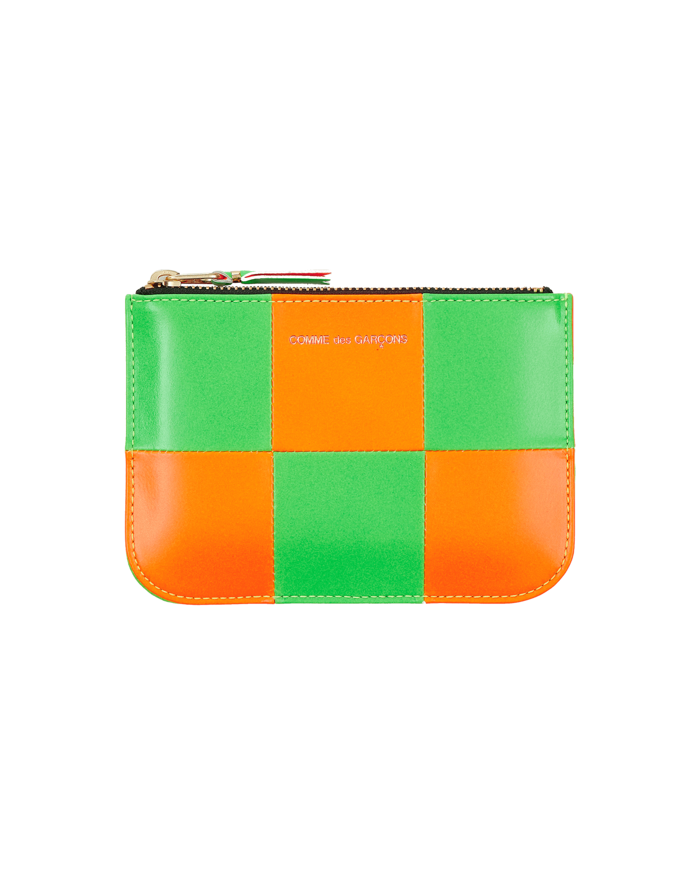 Comme Des Garcons Wallet Fluo Light Orange/ Green Wallets and Cardholders Wallets SA8100FS 1