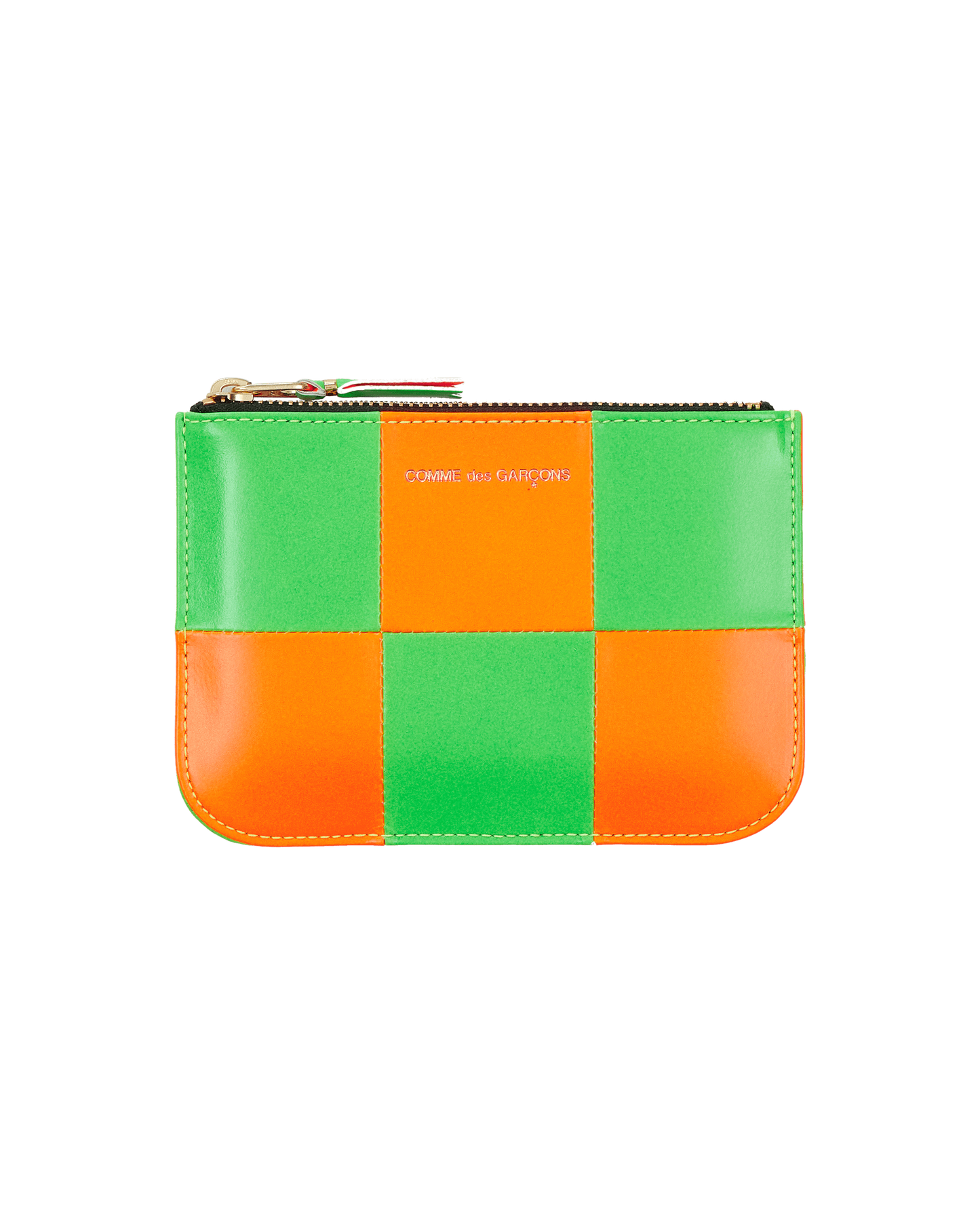 Comme Des Garcons Wallet Fluo Light Orange/ Green Wallets and Cardholders Wallets SA8100FS 1