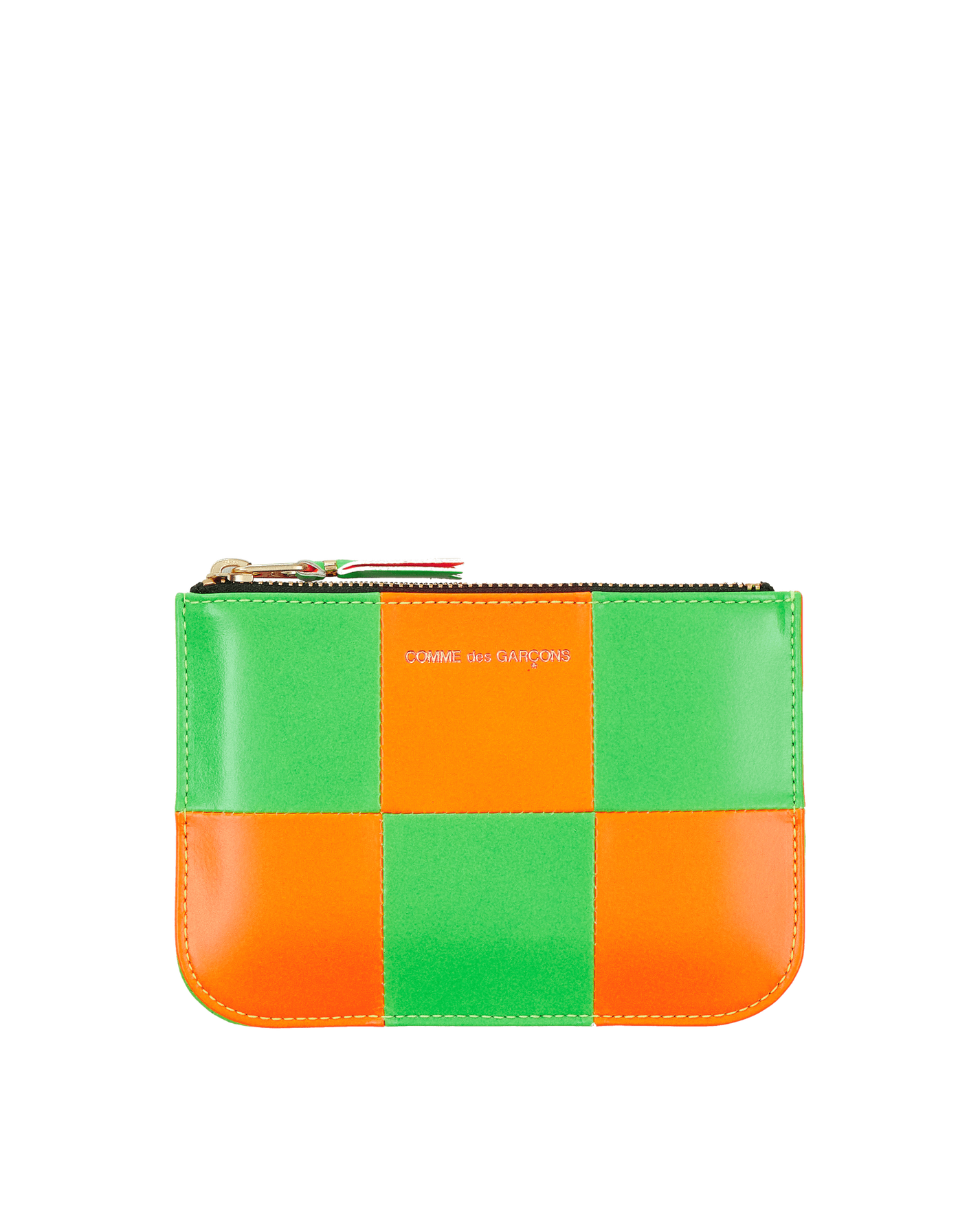 Comme Des Garcons Wallet Fluo Light Orange/ Green Wallets and Cardholders Wallets SA8100FS 1