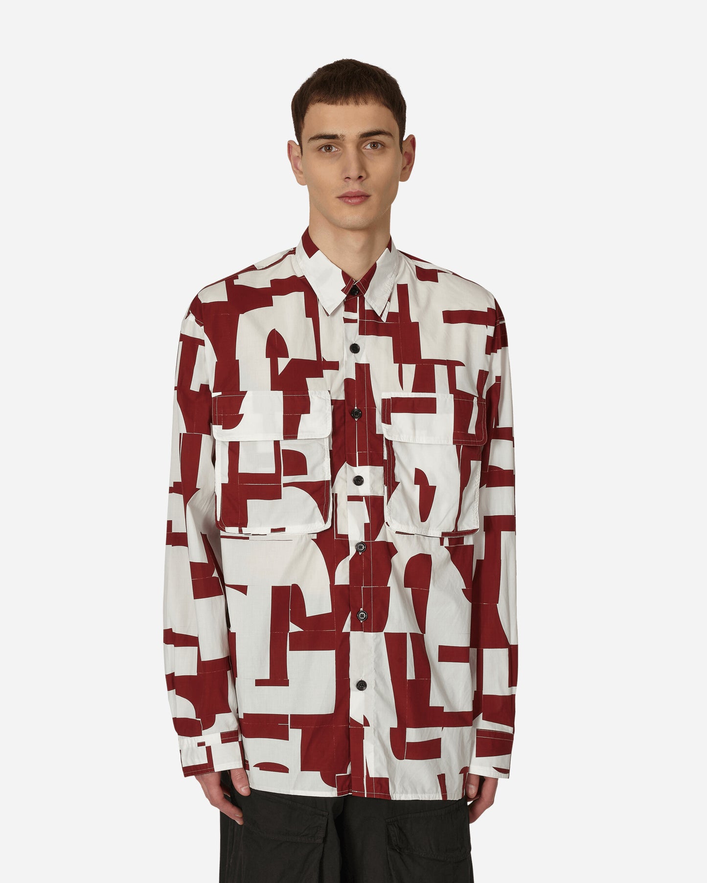 Dries Van Noten Cander Shirt Burgundy Shirts Overshirt 231-020712-6001 358