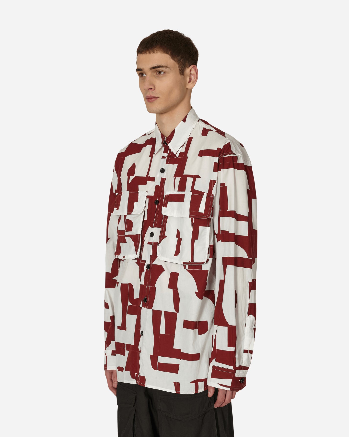 Dries Van Noten Cander Shirt Burgundy Shirts Overshirt 231-020712-6001 358