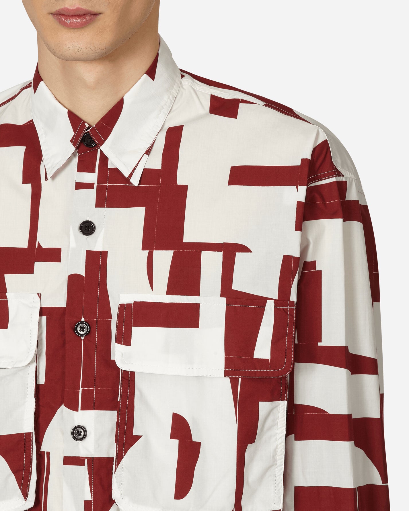 Dries Van Noten Cander Shirt Burgundy Shirts Overshirt 231-020712-6001 358