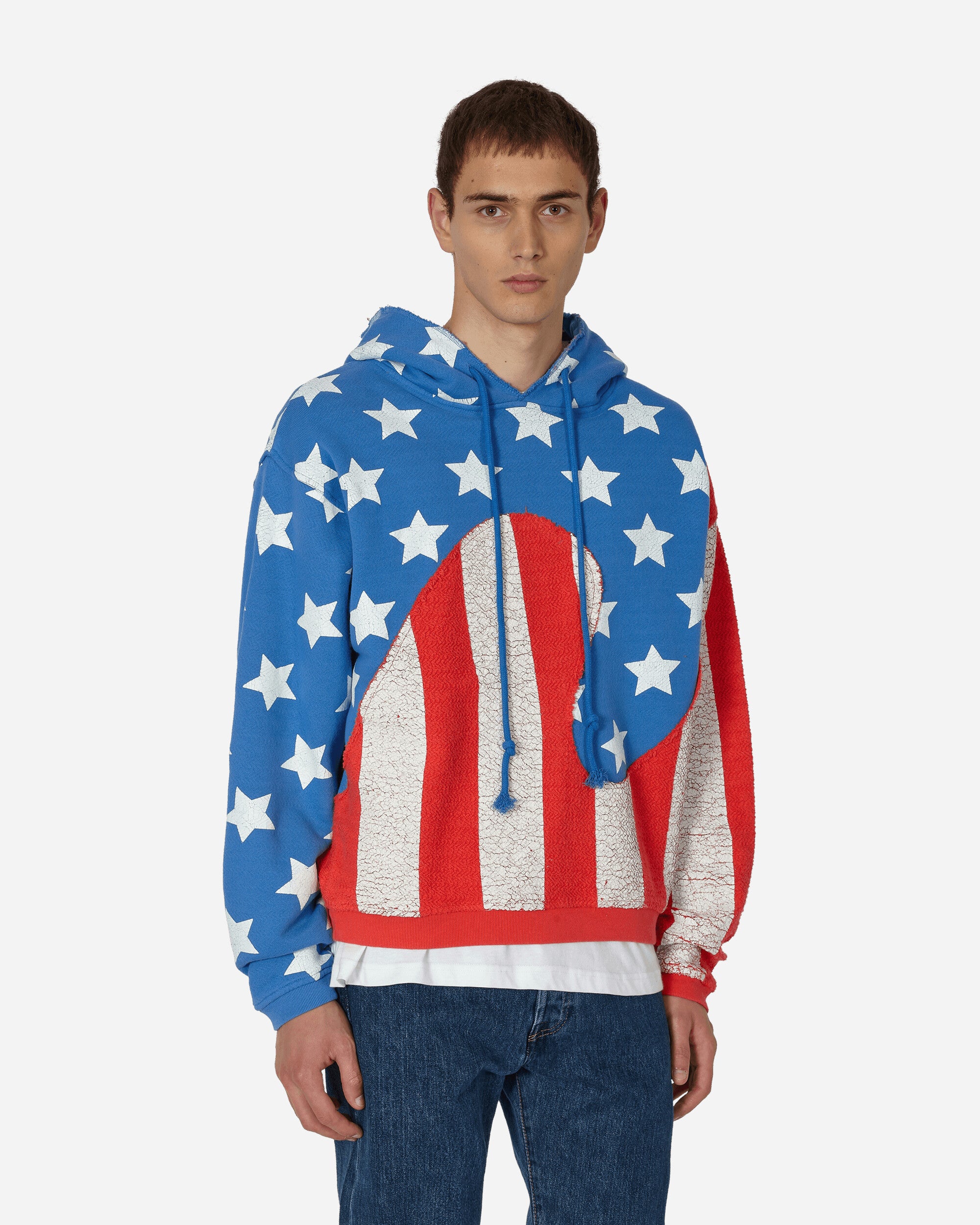 ERL Stars & Stripes Swirl Hoodie Blue Sweatshirts Hoodies ERL07T022 1