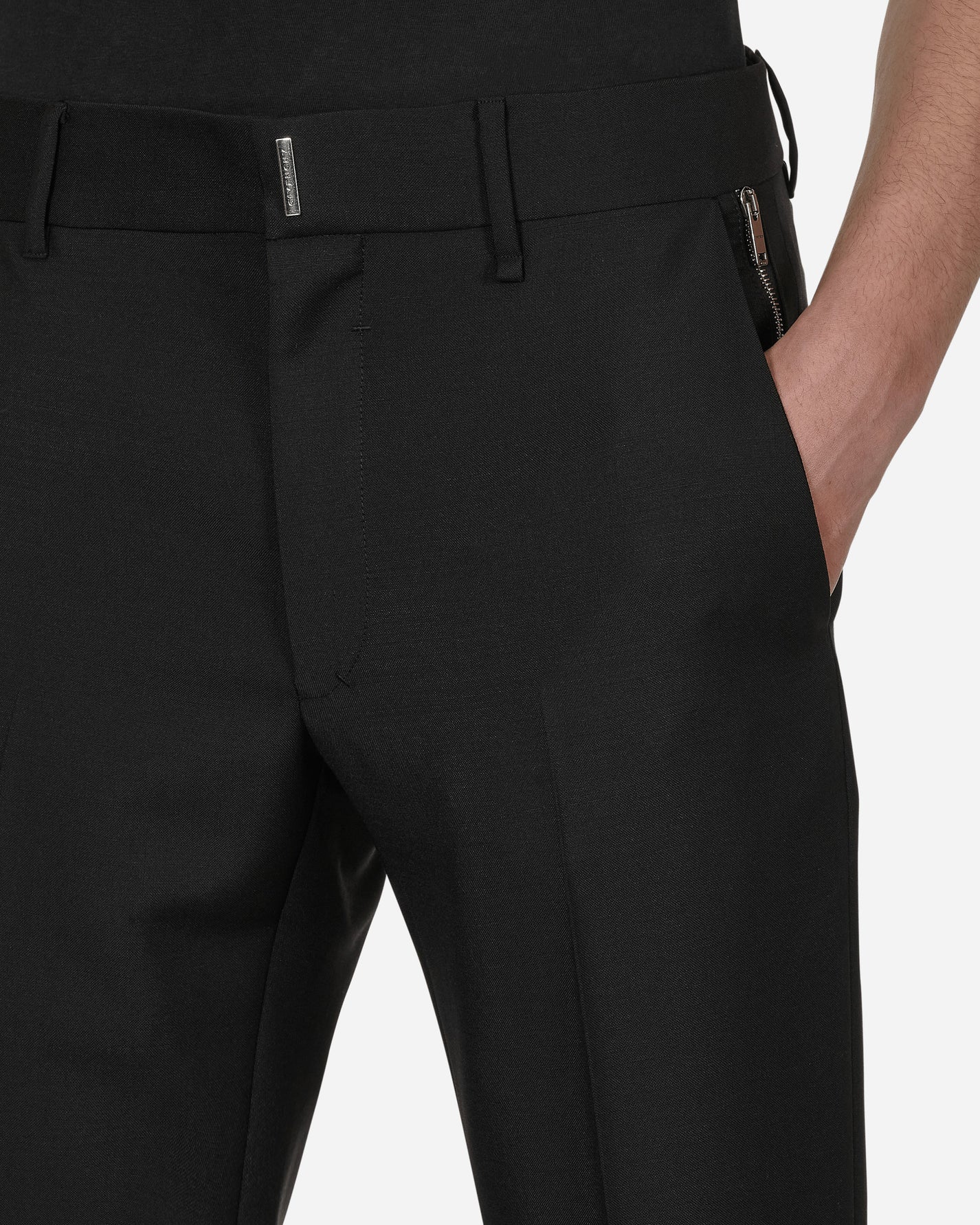 Givenchy Classic Fit Trousers W/ Zip Details Black/Silvery Pants Trousers BM50ZC100H 008