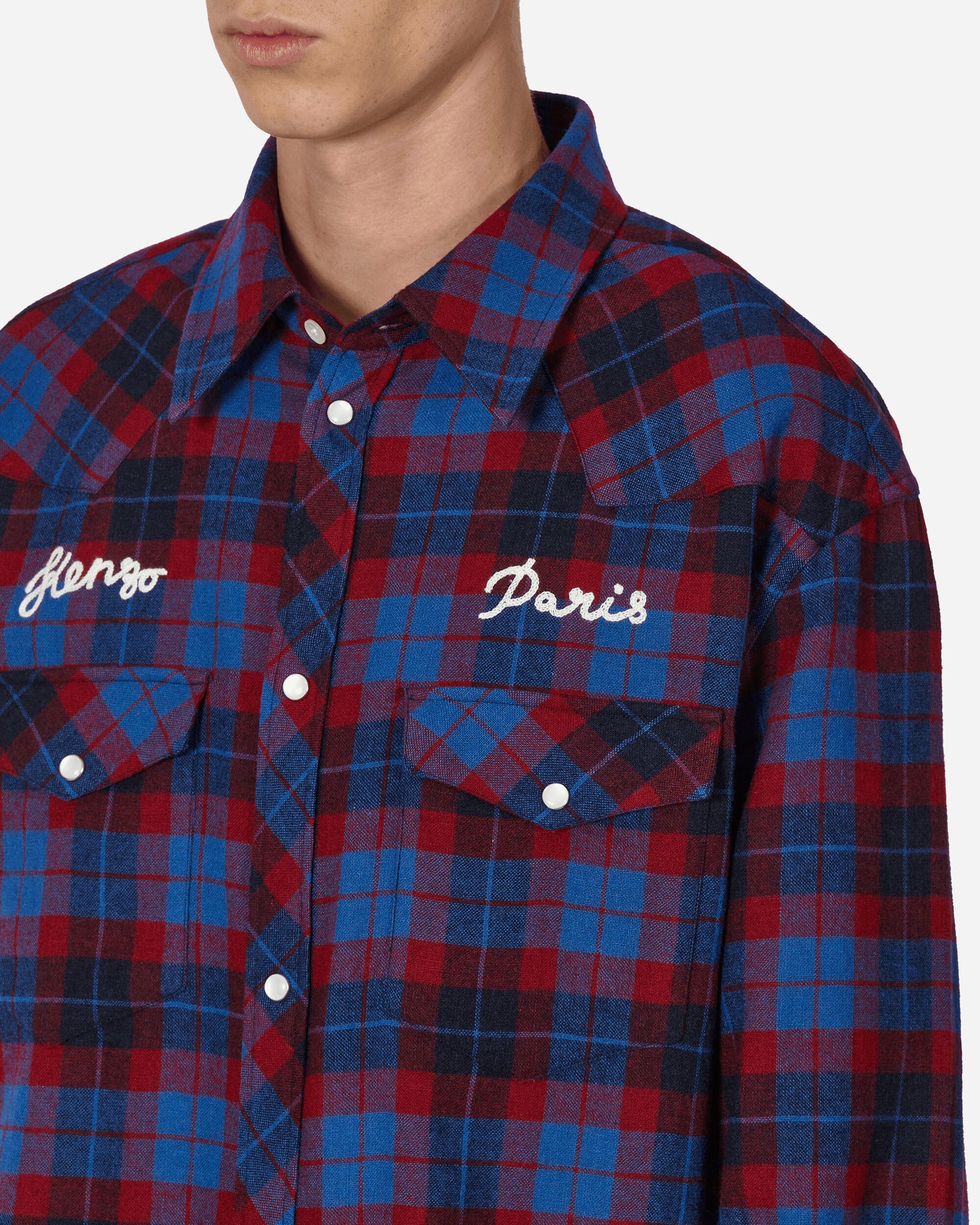 KENZO Paris Rue Vivienne 1970 Western Shirt Royal Blue Shirts Longsleeve Shirt FD65CH4159FC 71