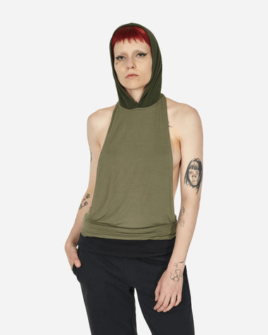 Mainline:RUS/Fr.CA/DE Wmns  Low Open-Back Tank With Hood Green T-Shirts Shortsleeve ALI  3