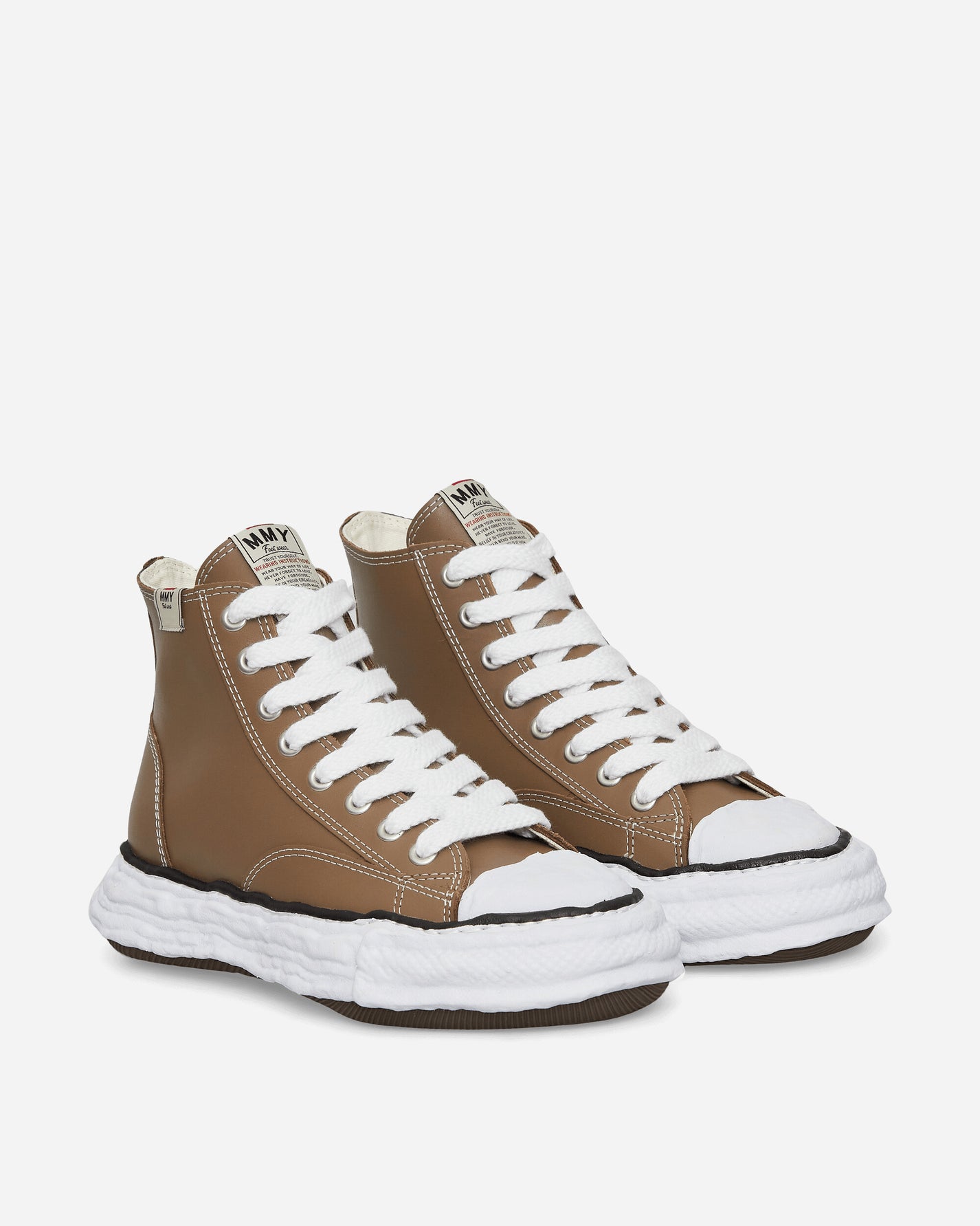 Maison MIHARA YASUHIRO Peterson 23 High/ Original Sole Leather Brown Sneakers High A11FW703 WHITE