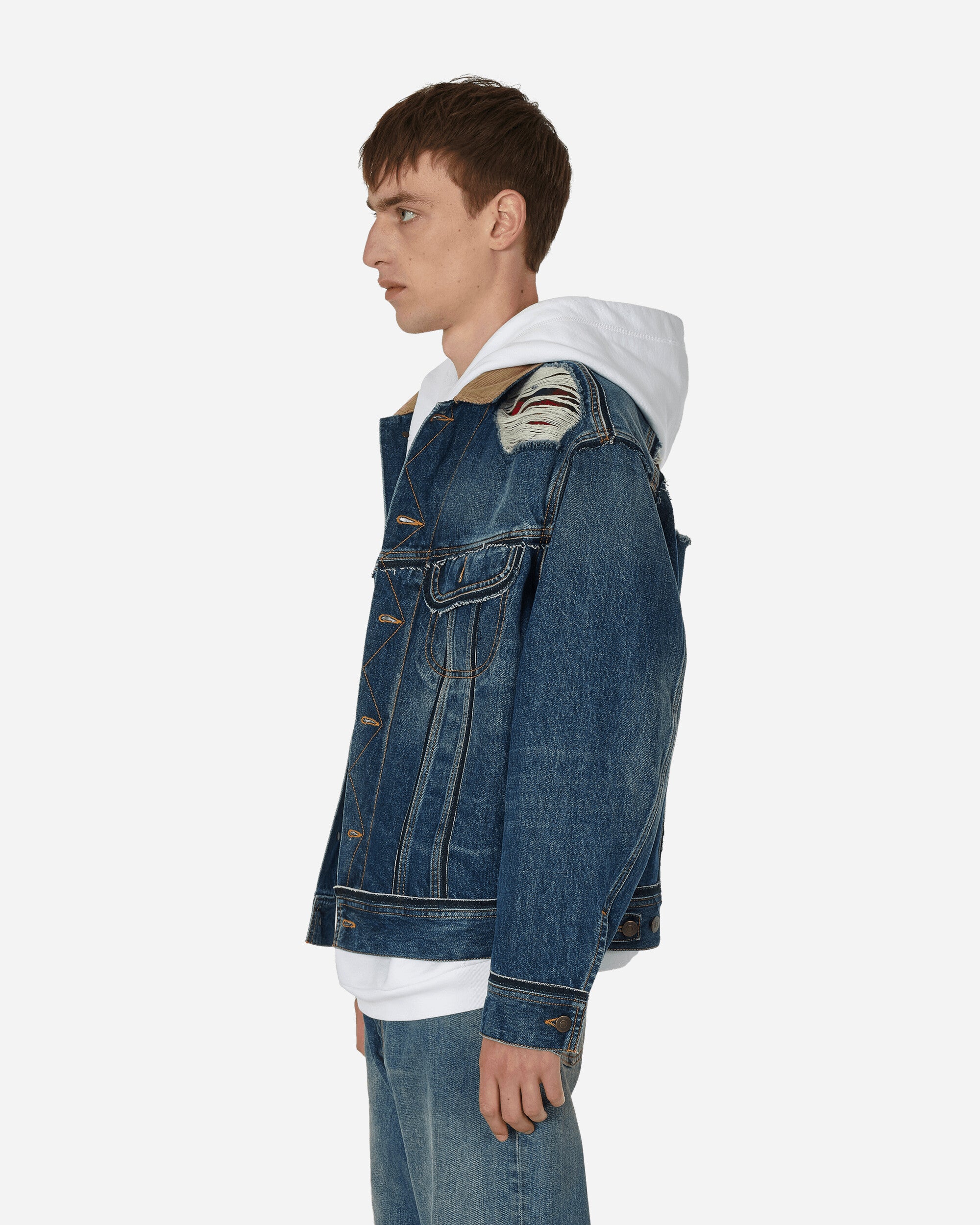 Maison Margiela Sportsjacket X Pendleton Indigo Coats and Jackets Denim Jackets S67AM0061 962