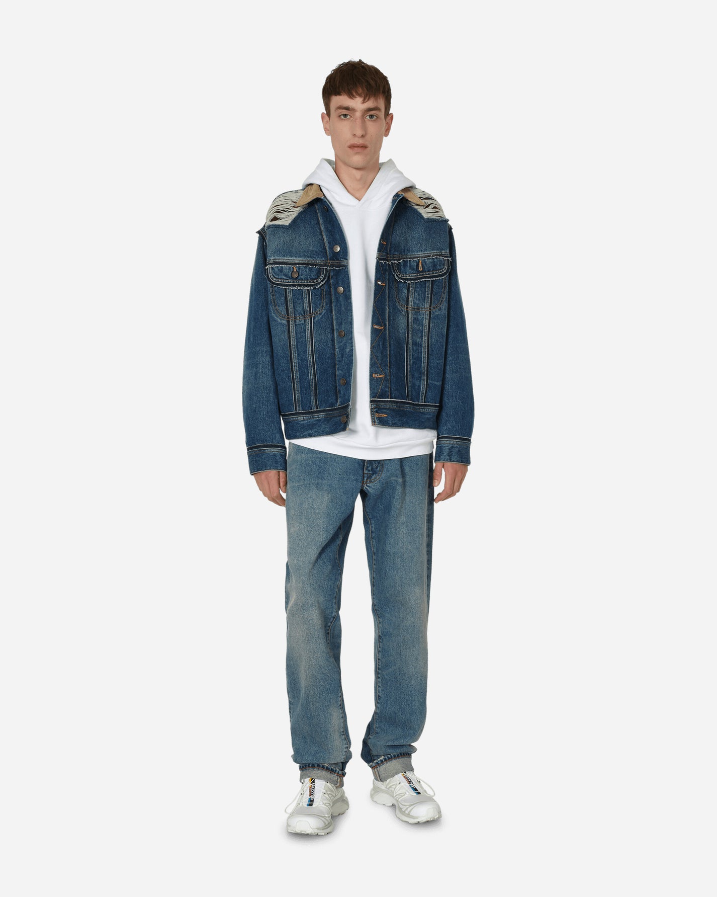 Maison Margiela Sportsjacket X Pendleton Indigo Coats and Jackets Denim Jackets S67AM0061 962