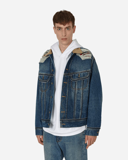 Maison Margiela Sportsjacket X Pendleton Indigo Coats and Jackets Denim Jackets S67AM0061 962