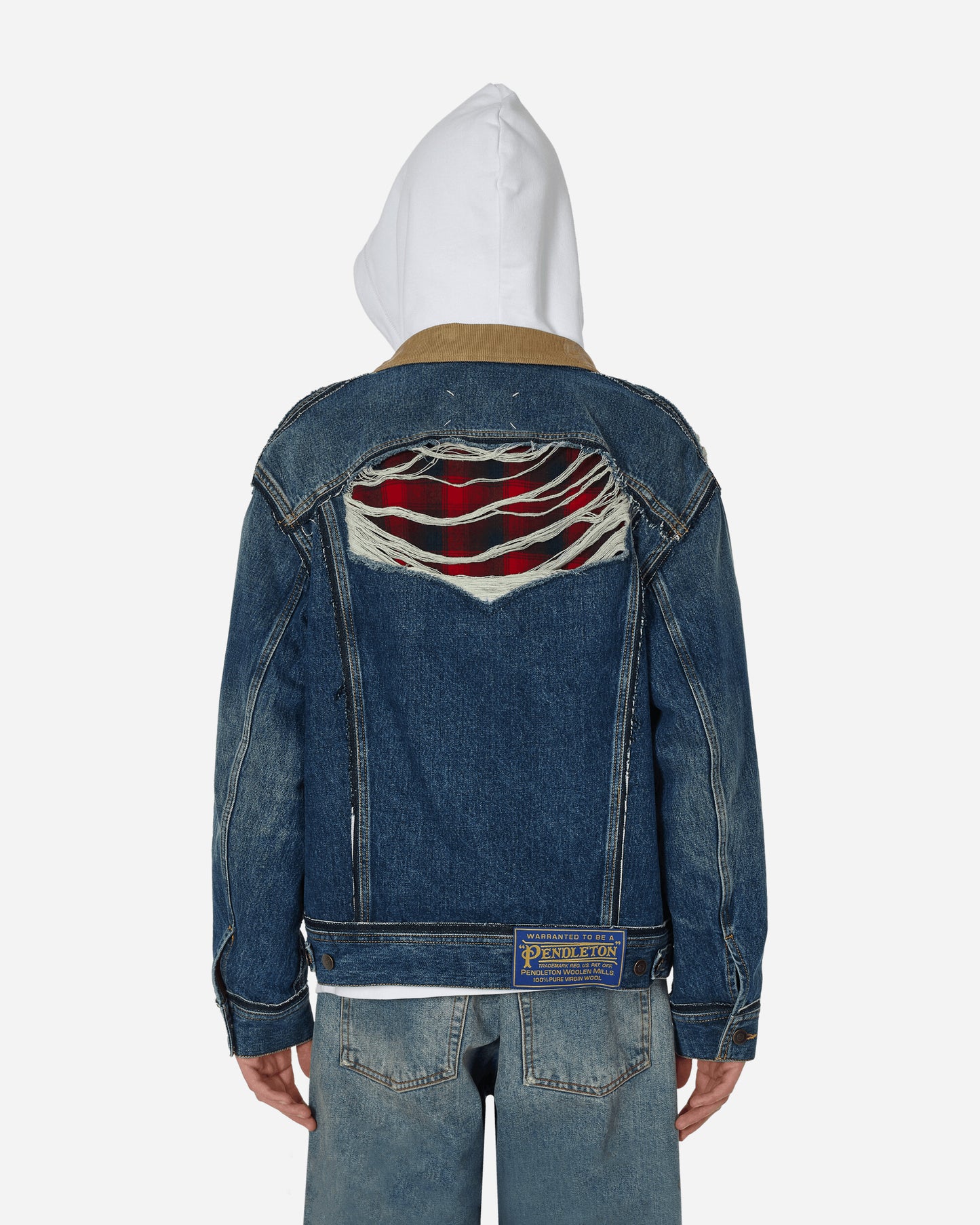 Maison Margiela Sportsjacket X Pendleton Indigo Coats and Jackets Denim Jackets S67AM0061 962