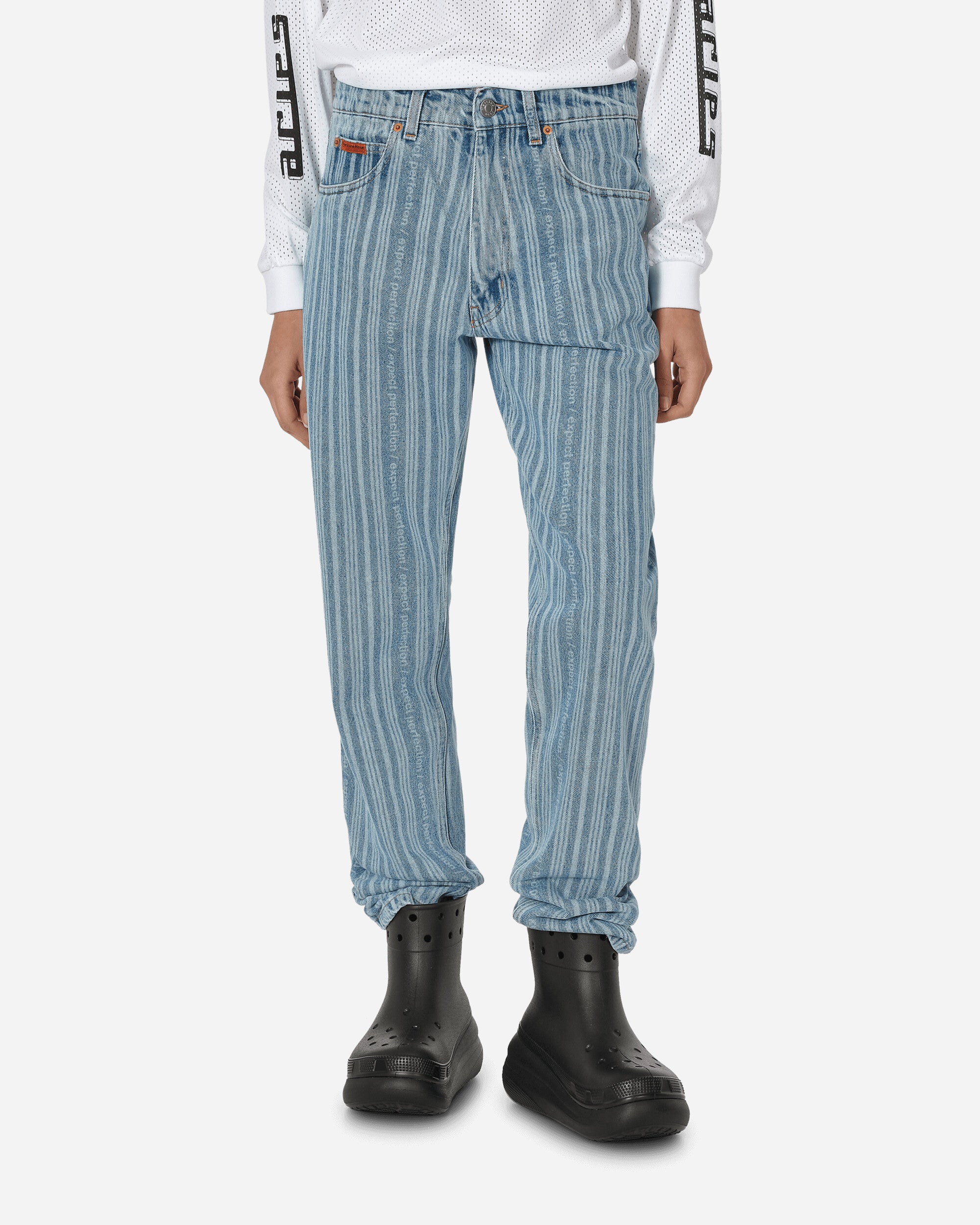 Martine Rose Straight Leg Jean Blue Pinstripe Pants Denim CMRAW23-204 001