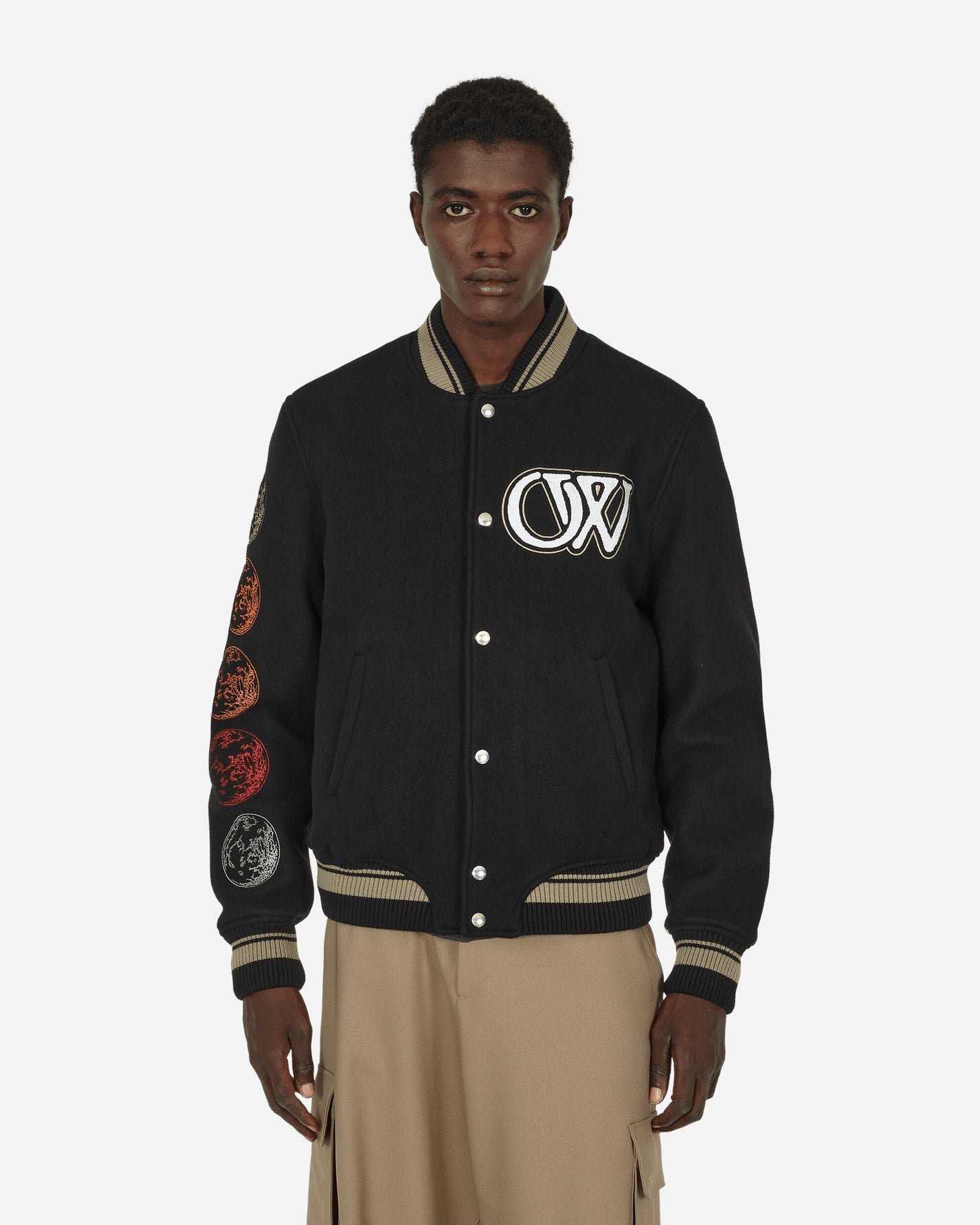 Off-White Moon Phase Vars Bomber Black/White Coats and Jackets Bomber Jackets OMEH053F23FAB0021 1001