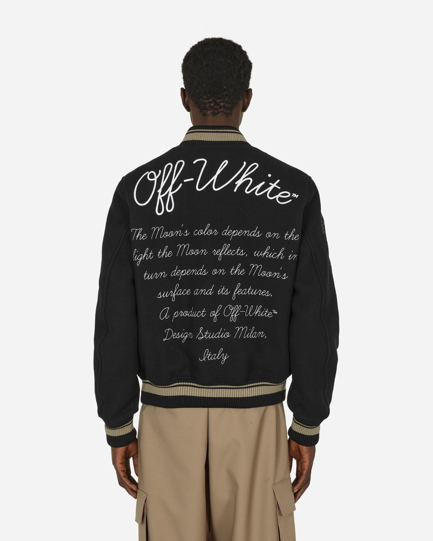 Off-White Moon Phase Vars Bomber Black/White Coats and Jackets Bomber Jackets OMEH053F23FAB0021 1001