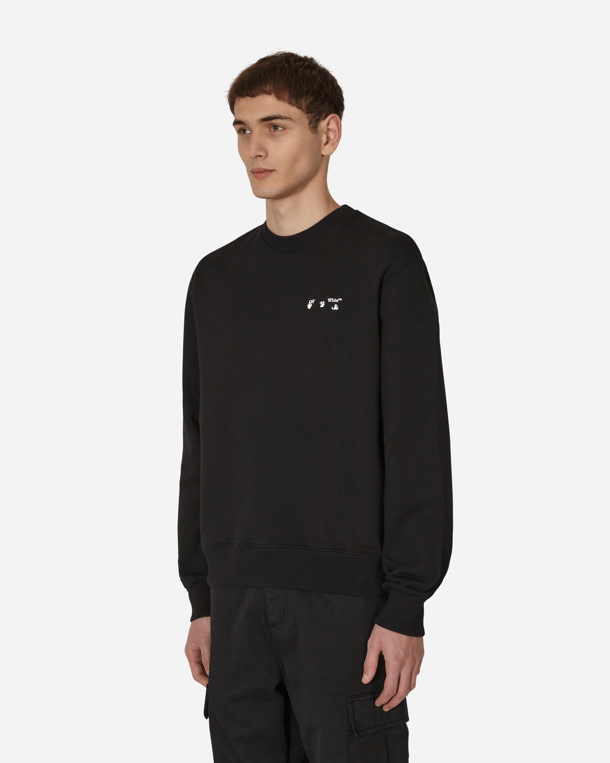 Off-White Off-White Logo Slim Crewneck Black/White Sweatshirts Crewneck OMBA057C99FLE012 1001