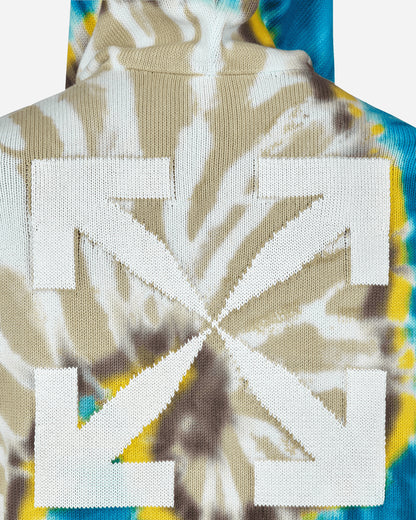 Off-White Diag Tie Dye Knit Hoodie Bone  White Sweatshirts Hoodies OMHA148S22KNI001 6101