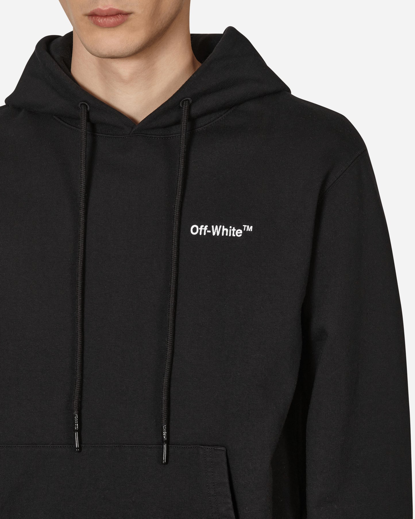 Off-White For All Slim Hoodie Black/White Sweatshirts Hoodies OMBB097C99FLE007 1001