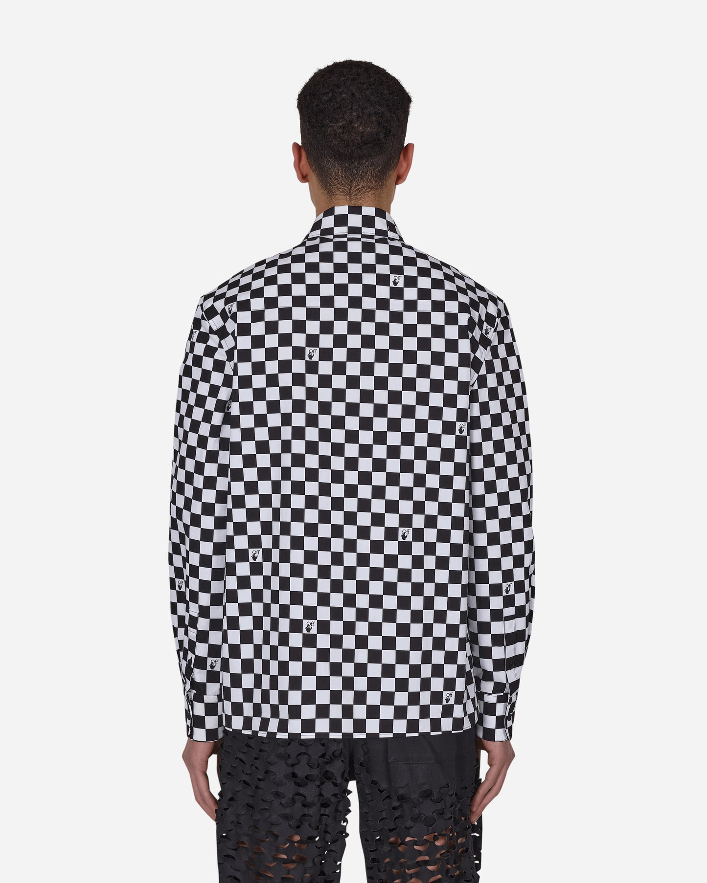 Off-White Check Skate Shirt Black White Shirts Longsleeve OMGA227S22FAB001 1001