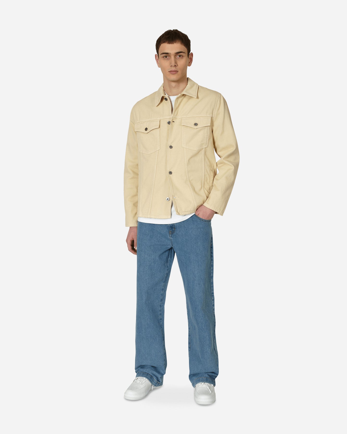 Off-White Vars Hammer Denim Shirt White/Green Shirts Longsleeve Shirt OMYD046S23DEN003 0170