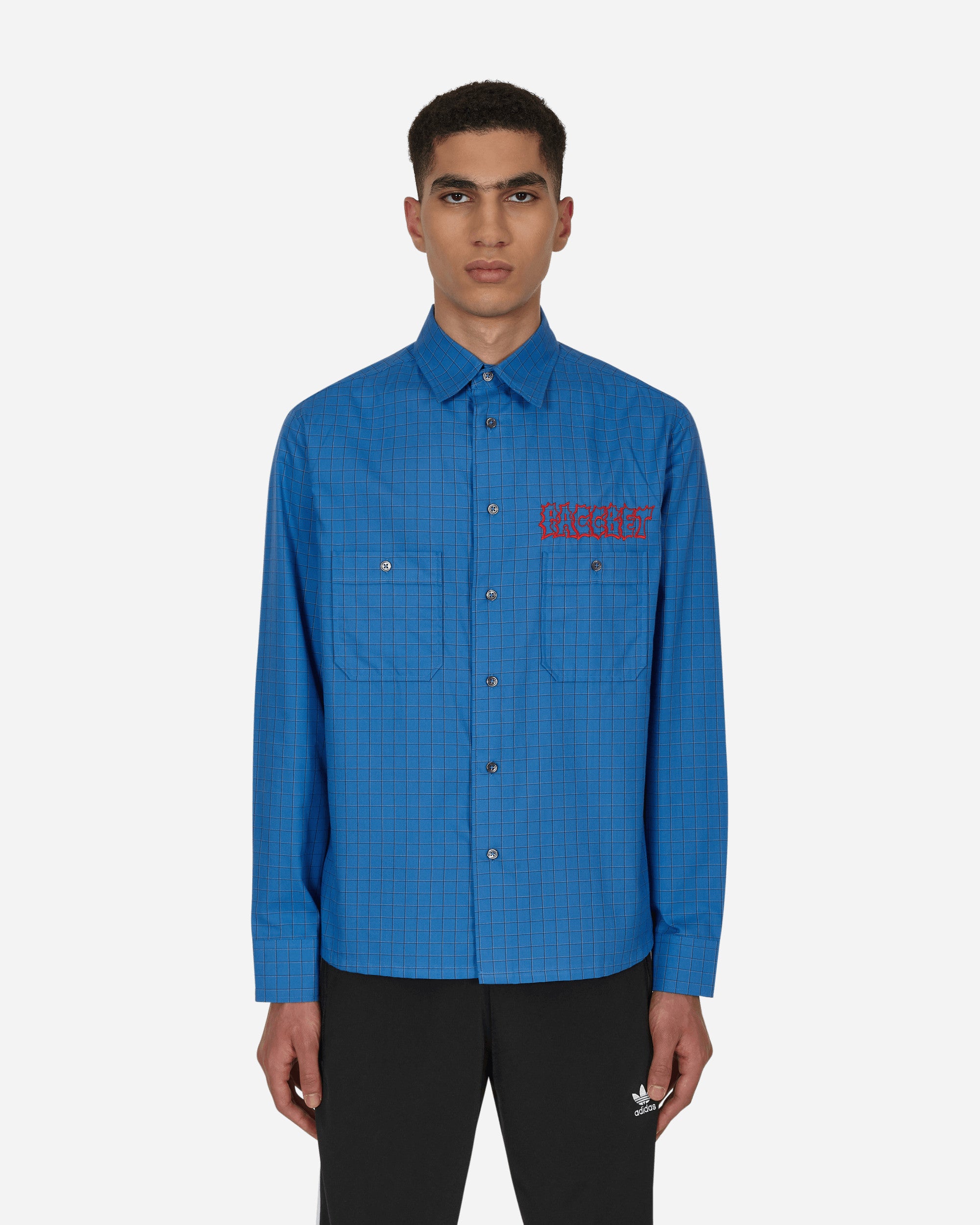 Paccbet Two Pocket Logo Shirt Woven Blue Shirts Longsleeve PACC10B005 1