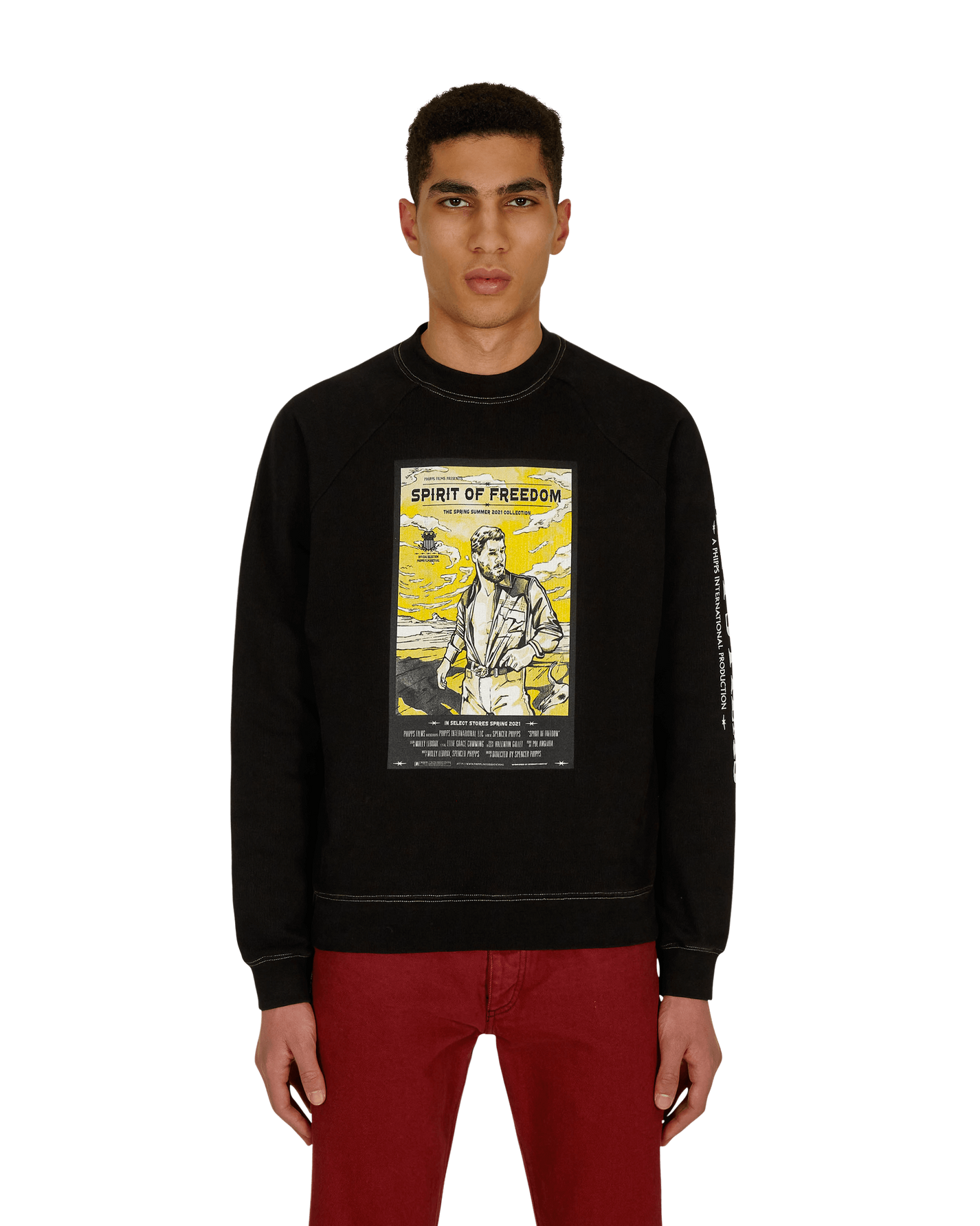 Phipps Movie Merch Washed Black Sweatshirts Crewneck PHSS21N02-1J001 BLACK