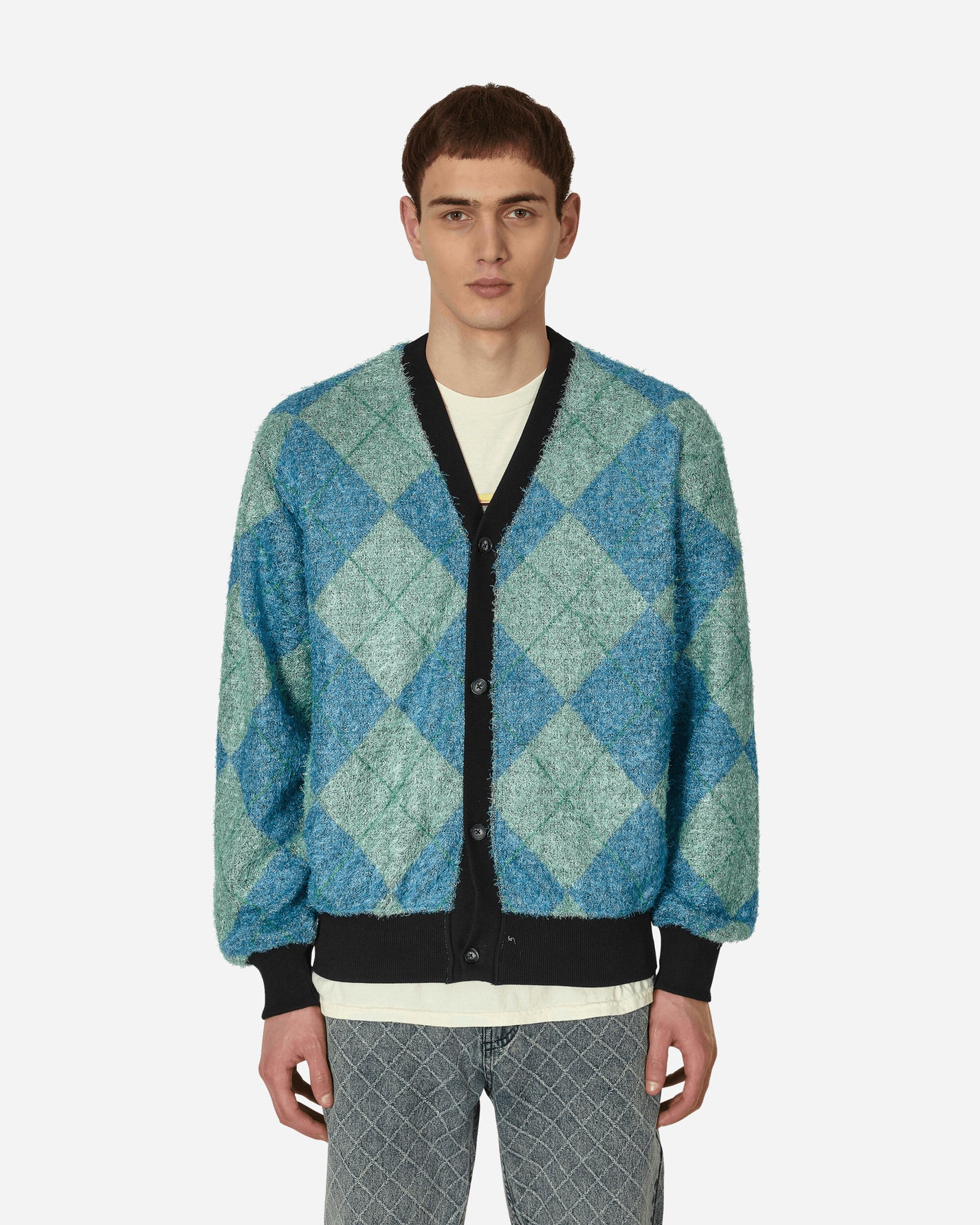 Pleasures Rev Cardigan Aqua Knitwears Cardigans P23SP008 AQUA