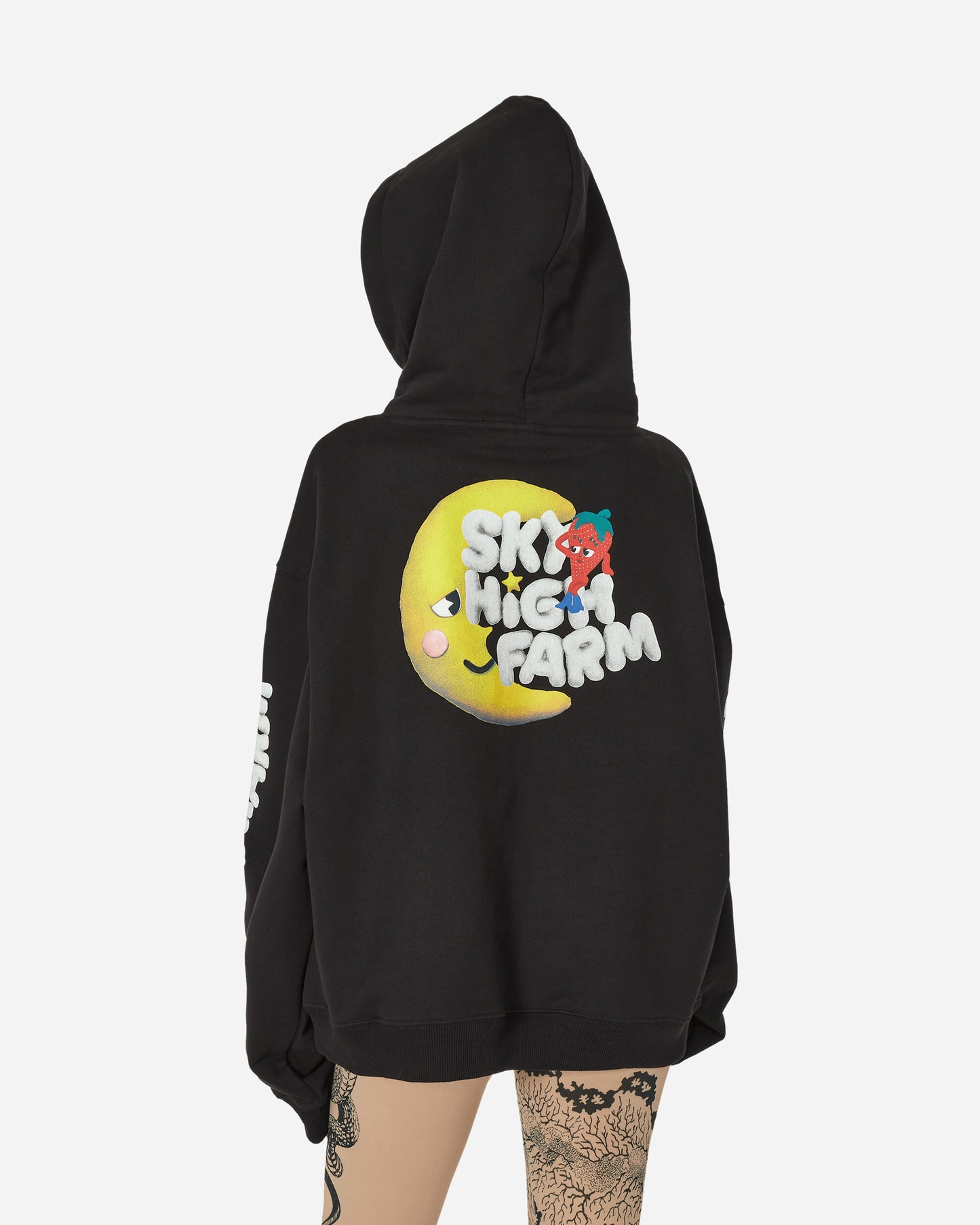 Sky High Farm Perennial Shana Graphic Hoodie Knit Black Sweatshirts Hoodies SHF04T041  1