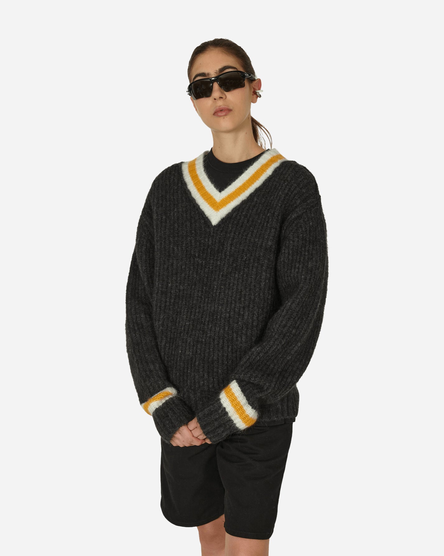 Stüssy Mohair Tennis Sweater Charcoal Knitwears Sweaters 117142 CHAR