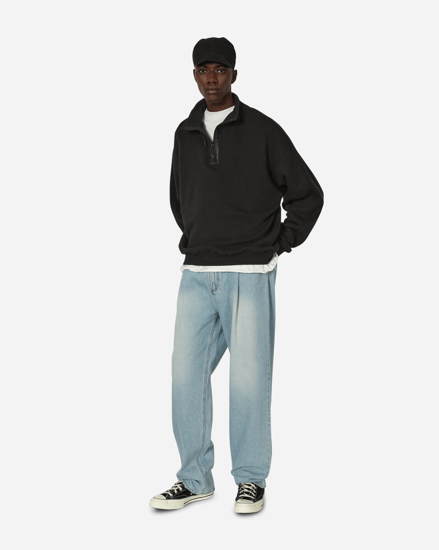 Unaffected One Tuck Wide Denim  (Non Seasonal) Light Blue Pants Denim UN00ALLDN03 001