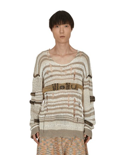 Vitelli Chaga Reverse Logo Stitch Sweater Grey/White Knitwears Sweaters SS22OKT010 008