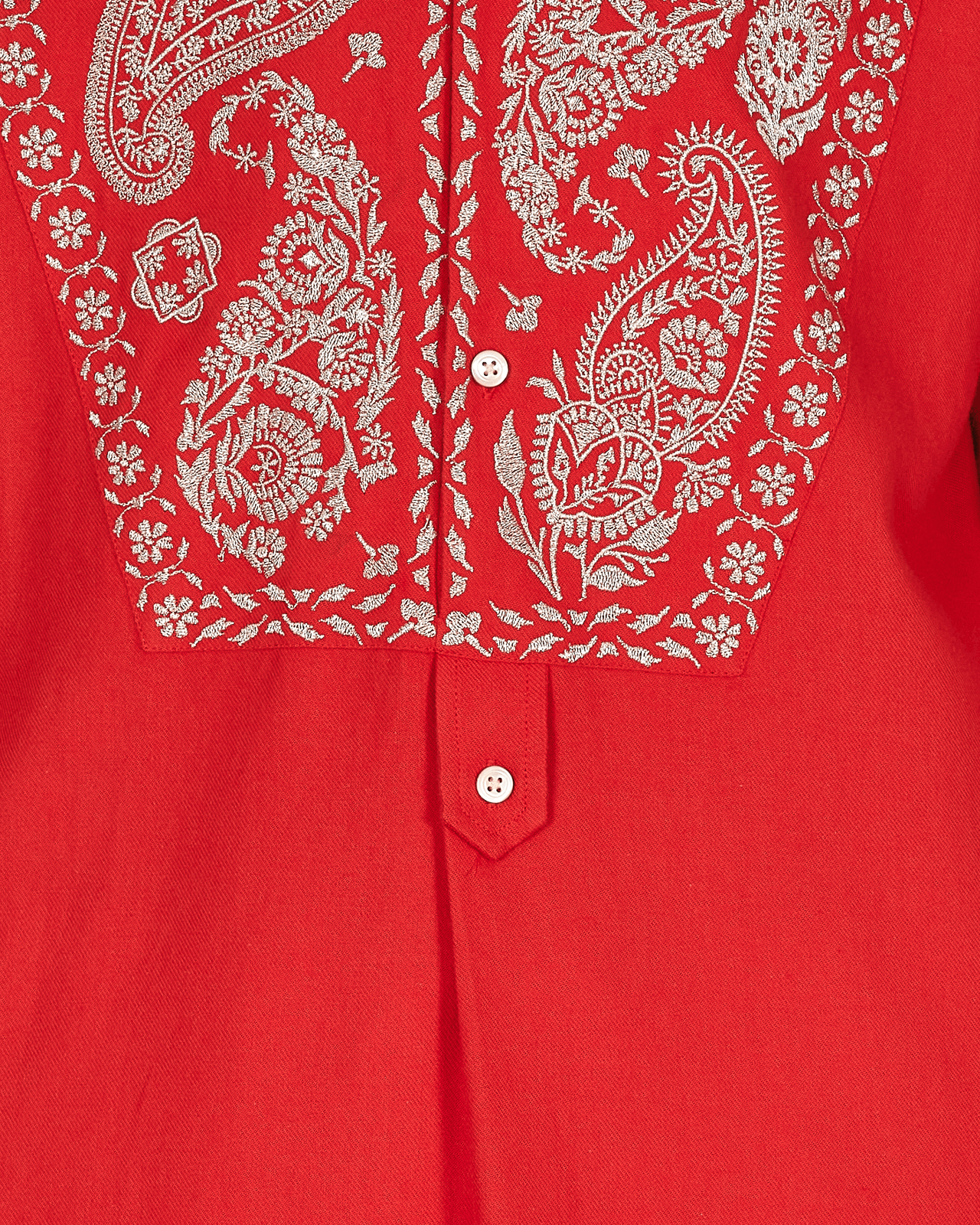 Wales Bonner Menelik Embroidered Scarlet Shirts Longsleeve UA21SH12-CO02 350